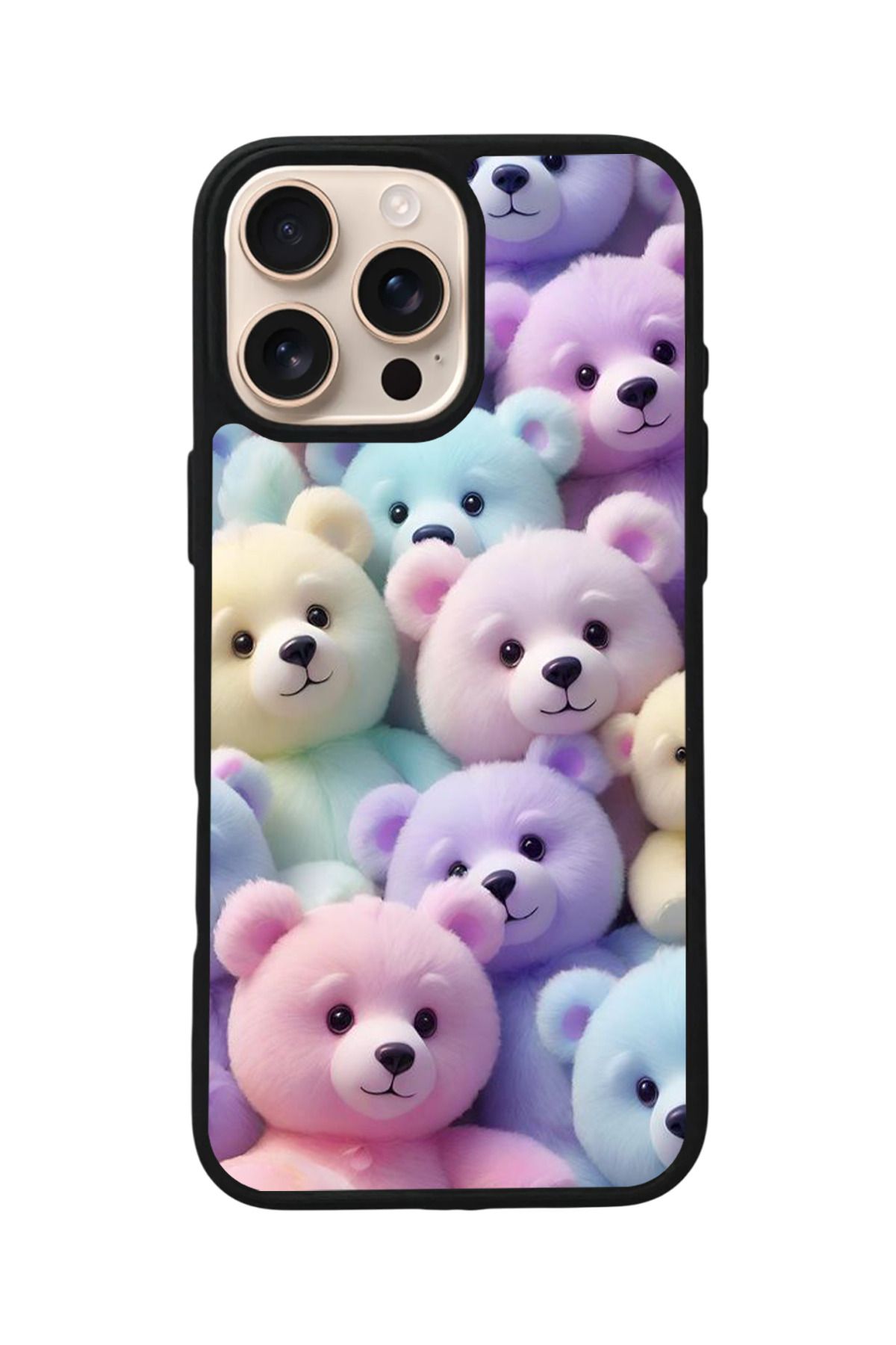 Aksel Kılıf Apple iPhone 15 Pro Max Uyumlu Baskılı,Mat Siyah,Yumuşak Silikon,Koruyucu,Şok Emici Kapak,Kılıf