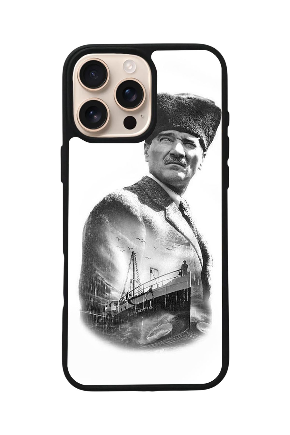 Aksel Kılıf Apple iPhone 16 Pro Uyumlu Baskılı,Mat Siyah,Yumuşak Silikon,Koruyucu,Şok Emici Kapak,Kılıf