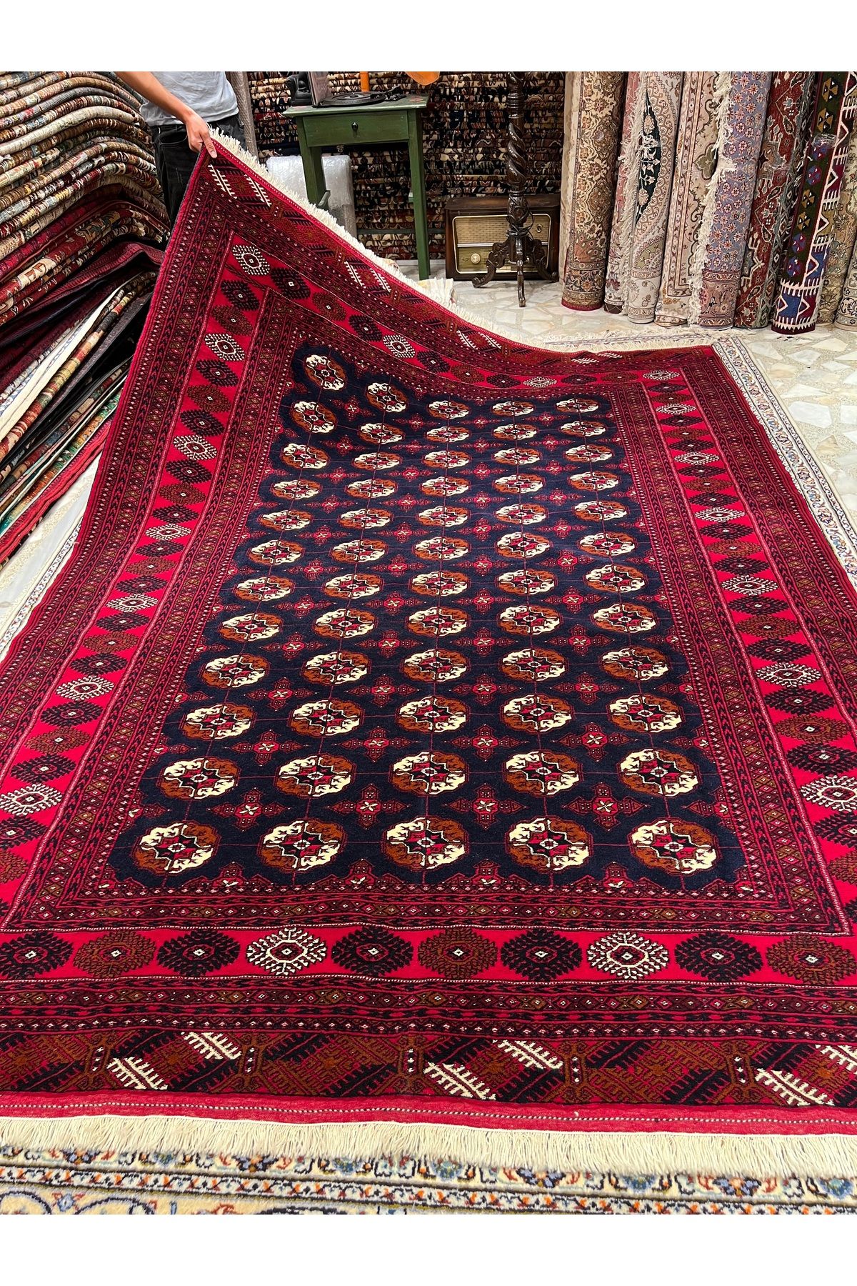 RD RAMAZAN DAĞ EL HALI SANATI El Dokuma Afgan Buhara Halısı Birinci Sınıf Kalite Ebat 285x210