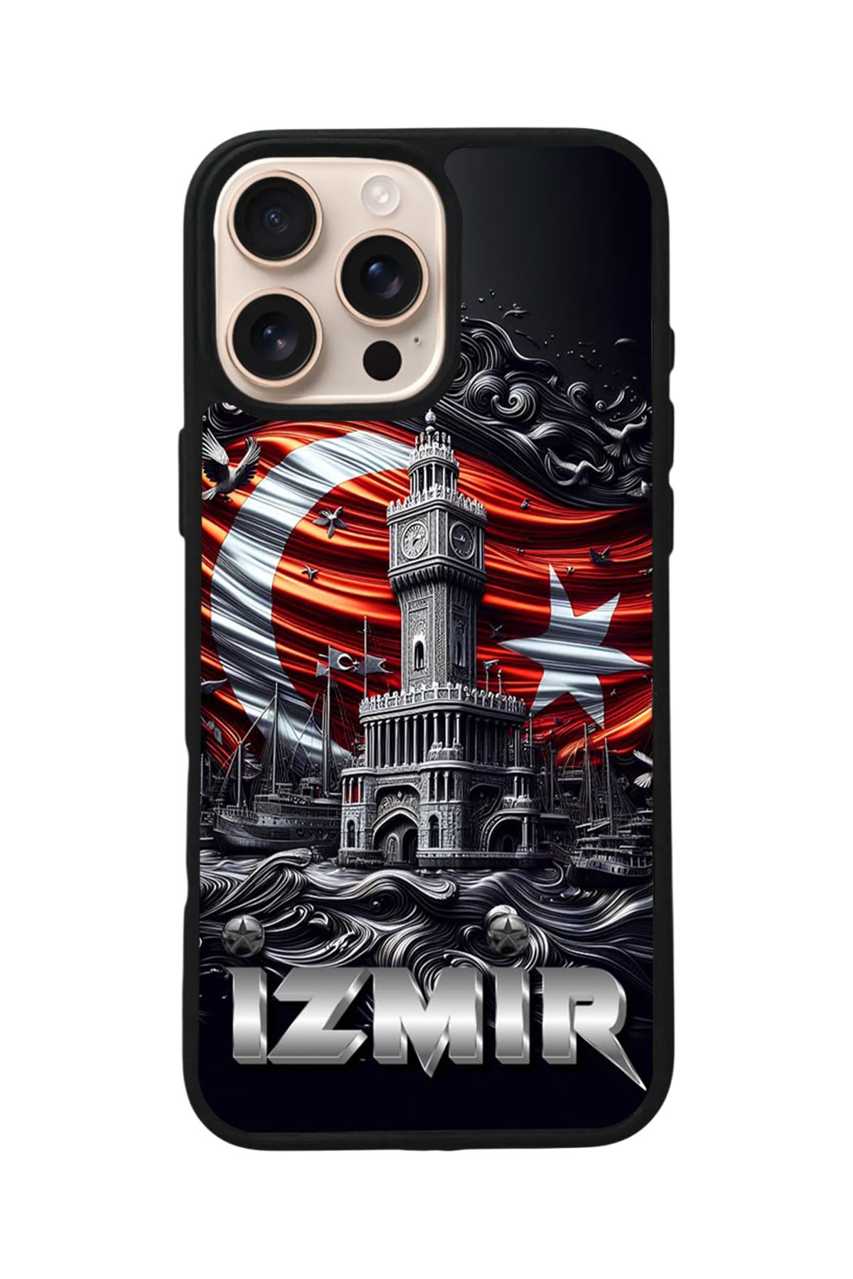 Aksel Kılıf Apple iPhone 16 Pro Max Uyumlu Baskılı,Mat Siyah,Yumuşak Silikon,Koruyucu,Şok Emici Kapak,Kılıf