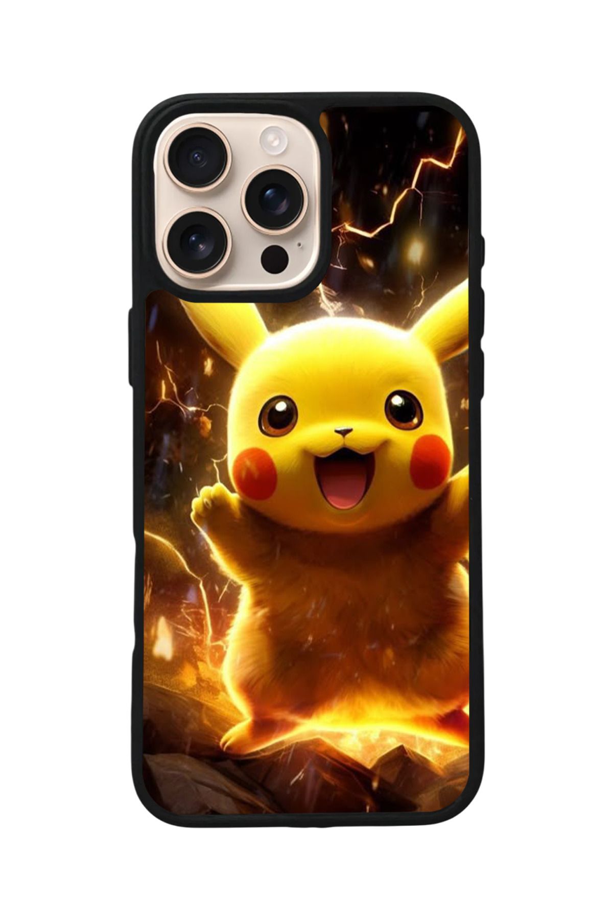 Aksel Kılıf Apple iPhone 16 Pro Max Uyumlu Baskılı,Mat Siyah,Yumuşak Silikon,Koruyucu,Şok Emici Kapak,Kılıf