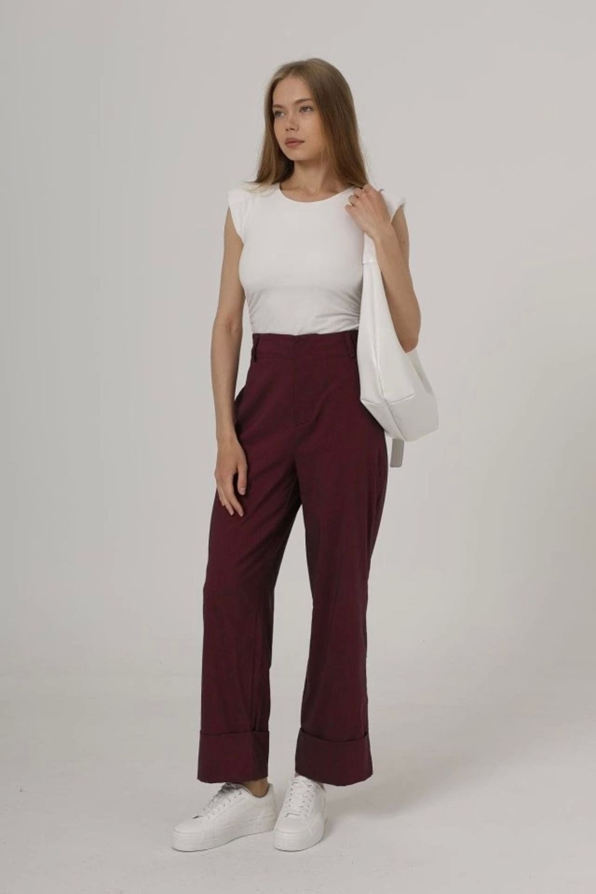 nedo7 Duble Paça Pantolon - Bordo