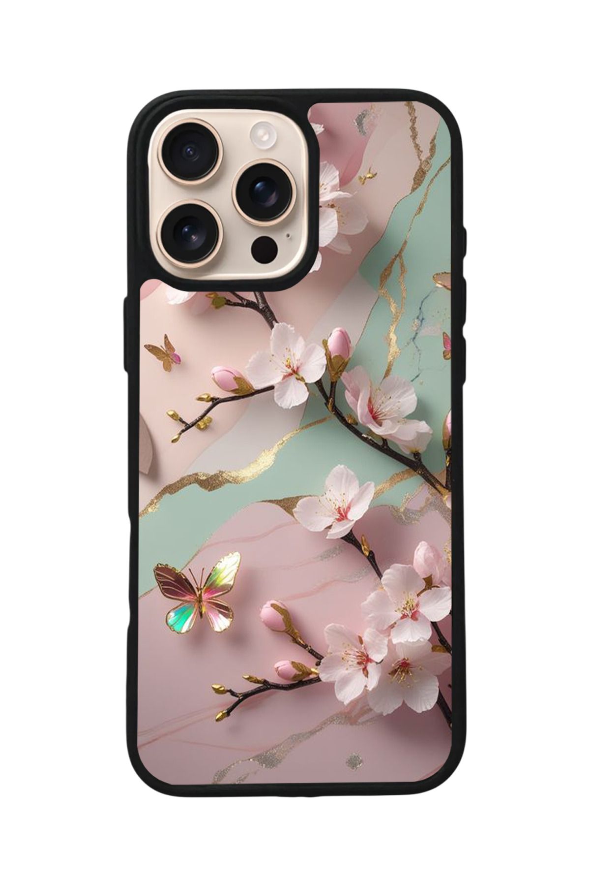 Aksel Kılıf Apple iPhone 16 Pro Uyumlu Baskılı,Mat Siyah,Yumuşak Silikon,Koruyucu,Şok Emici Kapak,Kılıf