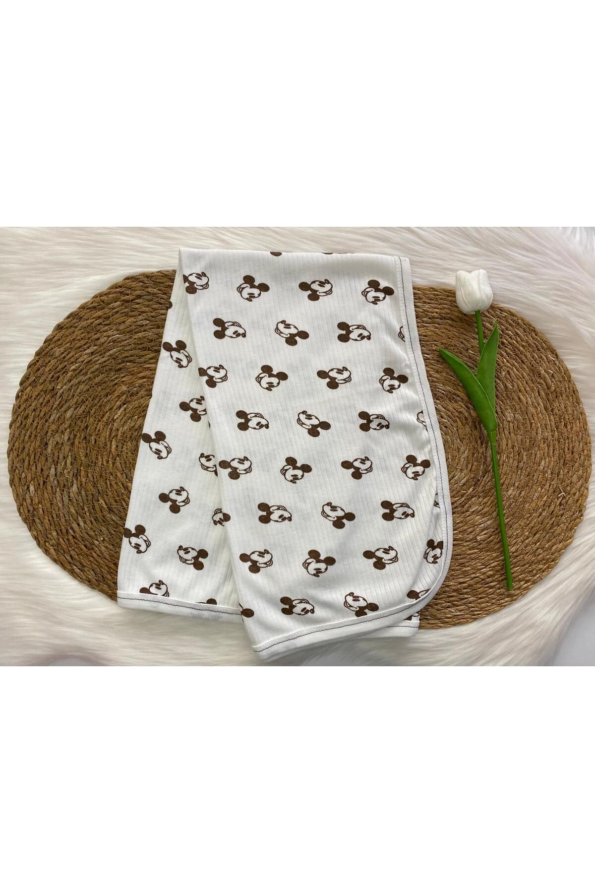 BİGÜMEX Fitilli Çift Katlı Mickey Mouse Bebek Battaniyesi