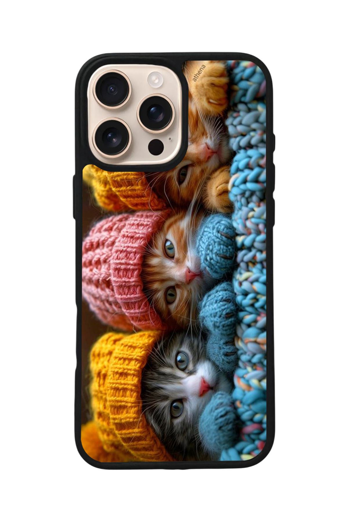 Aksel Kılıf Apple iPhone 16 Pro Max Uyumlu Baskılı,Mat Siyah,Yumuşak Silikon,Koruyucu,Şok Emici Kapak,Kılıf