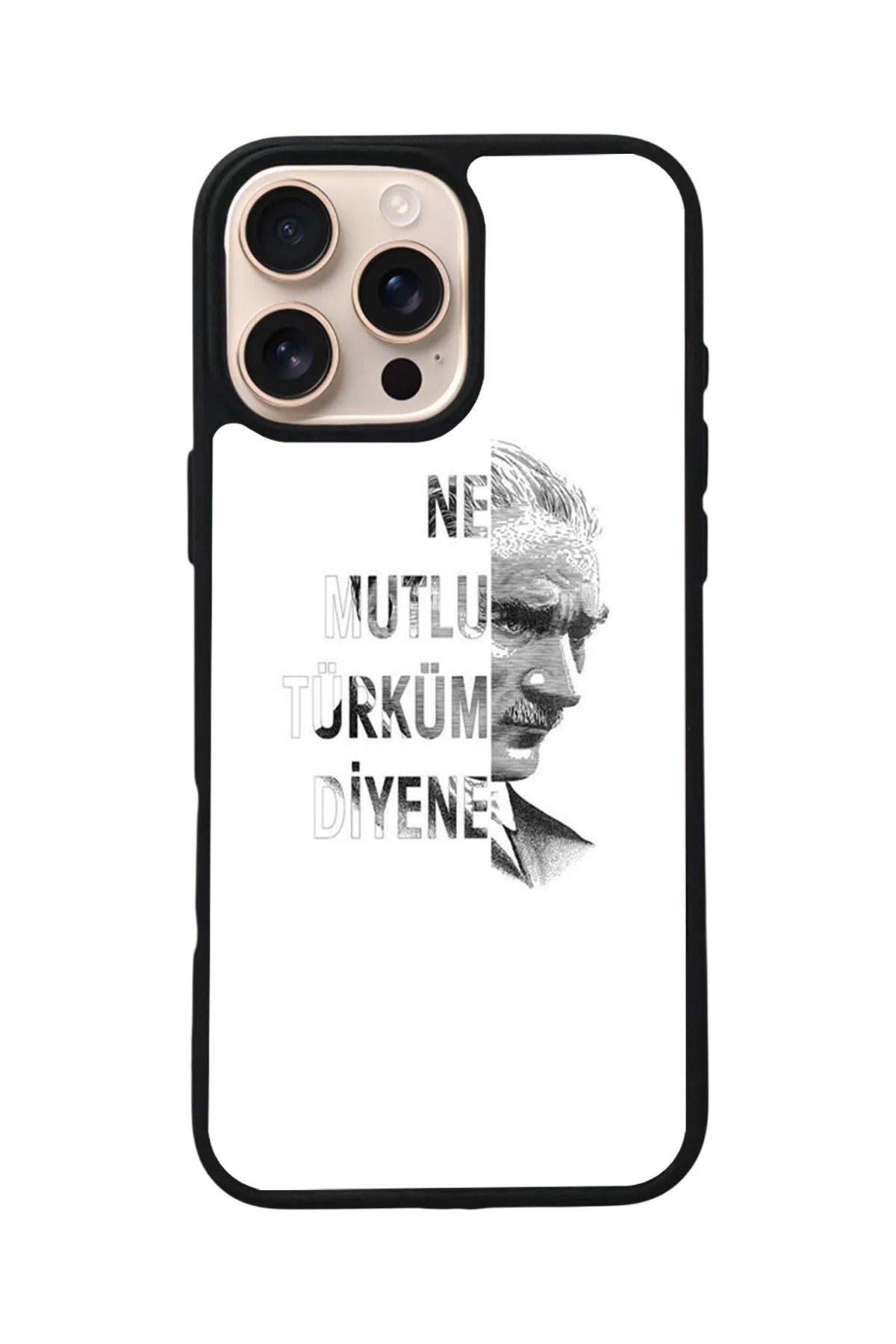 Aksel Kılıf Apple iPhone 16 Pro Uyumlu Baskılı,Mat Siyah,Yumuşak Silikon,Koruyucu,Şok Emici Kapak,Kılıf