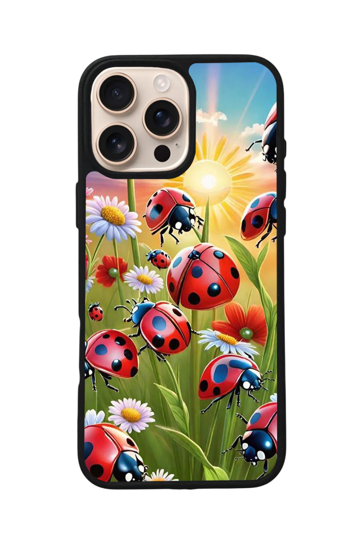 Aksel Kılıf Apple iPhone 16 Pro Max Uyumlu Baskılı,Mat Siyah,Yumuşak Silikon,Koruyucu,Şok Emici Kapak,Kılıf