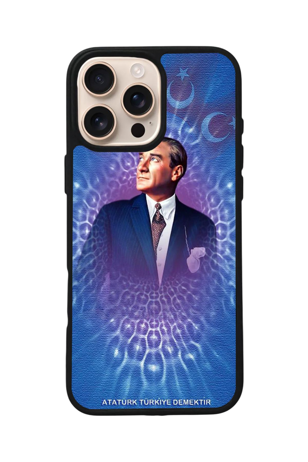 Aksel Kılıf Apple iPhone 16 Pro Uyumlu Baskılı,Mat Siyah,Yumuşak Silikon,Koruyucu,Şok Emici Kapak,Kılıf