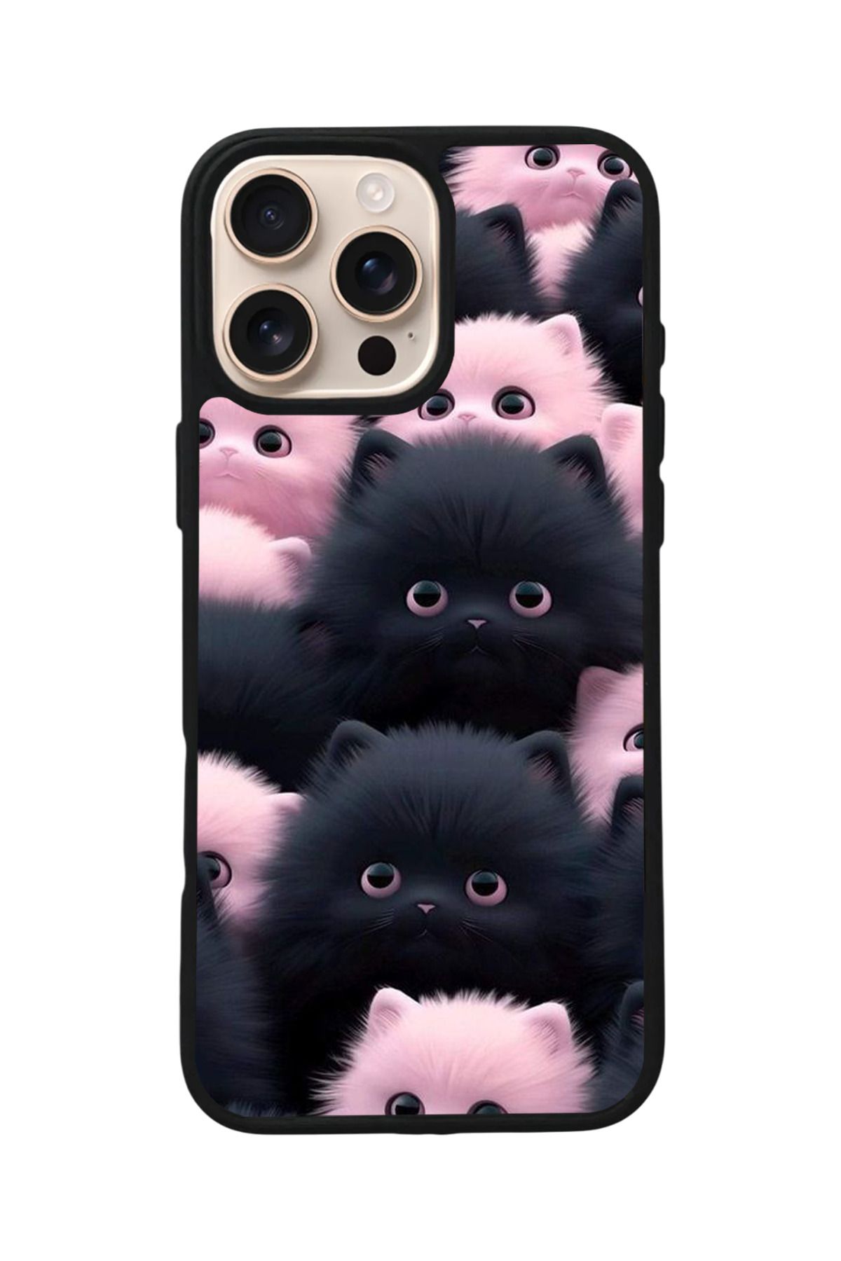 Aksel Kılıf Apple iPhone 14 Pro Uyumlu Baskılı,Mat Siyah,Yumuşak Silikon,Koruyucu,Şok Emici Kapak,Kılıf