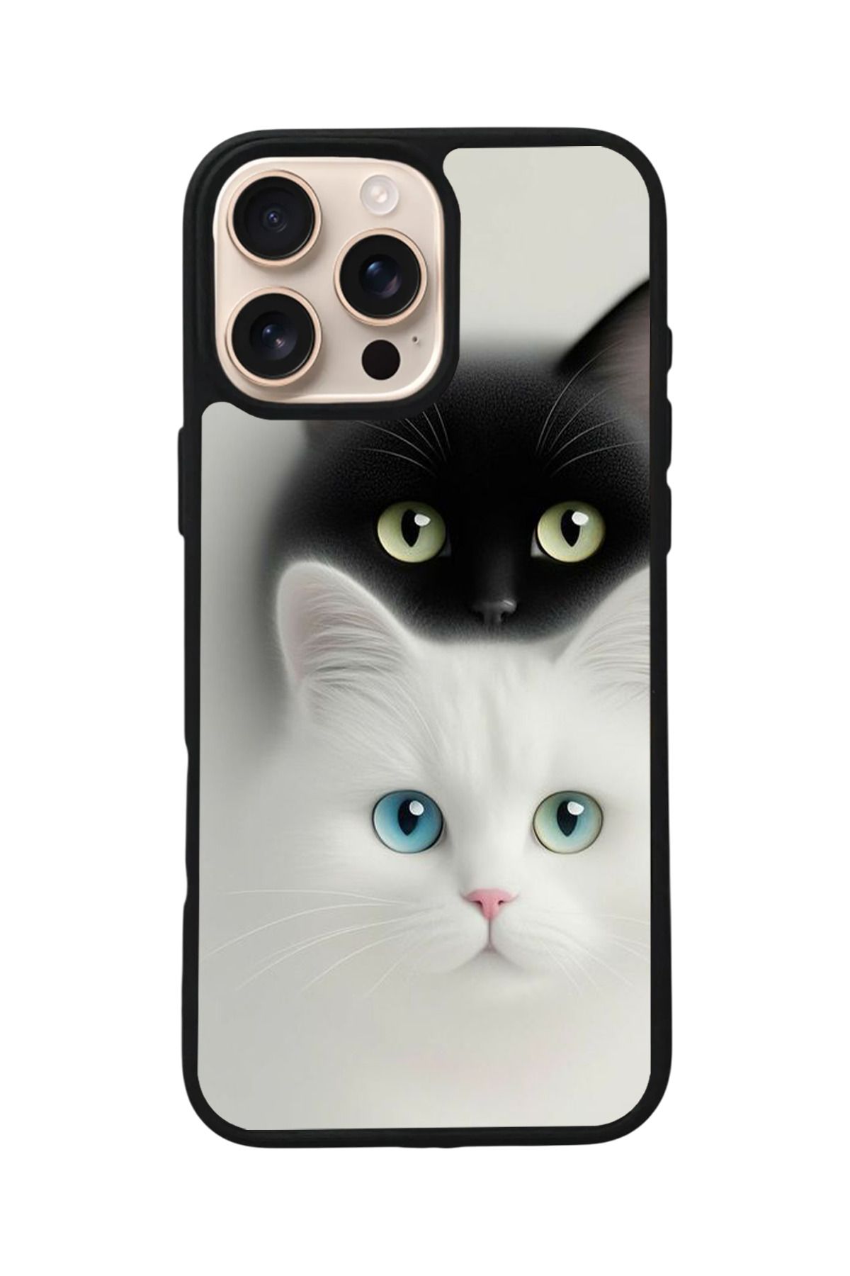 Aksel Kılıf Apple iPhone 16 Pro Uyumlu Baskılı,Mat Siyah,Yumuşak Silikon,Koruyucu,Şok Emici Kapak,Kılıf