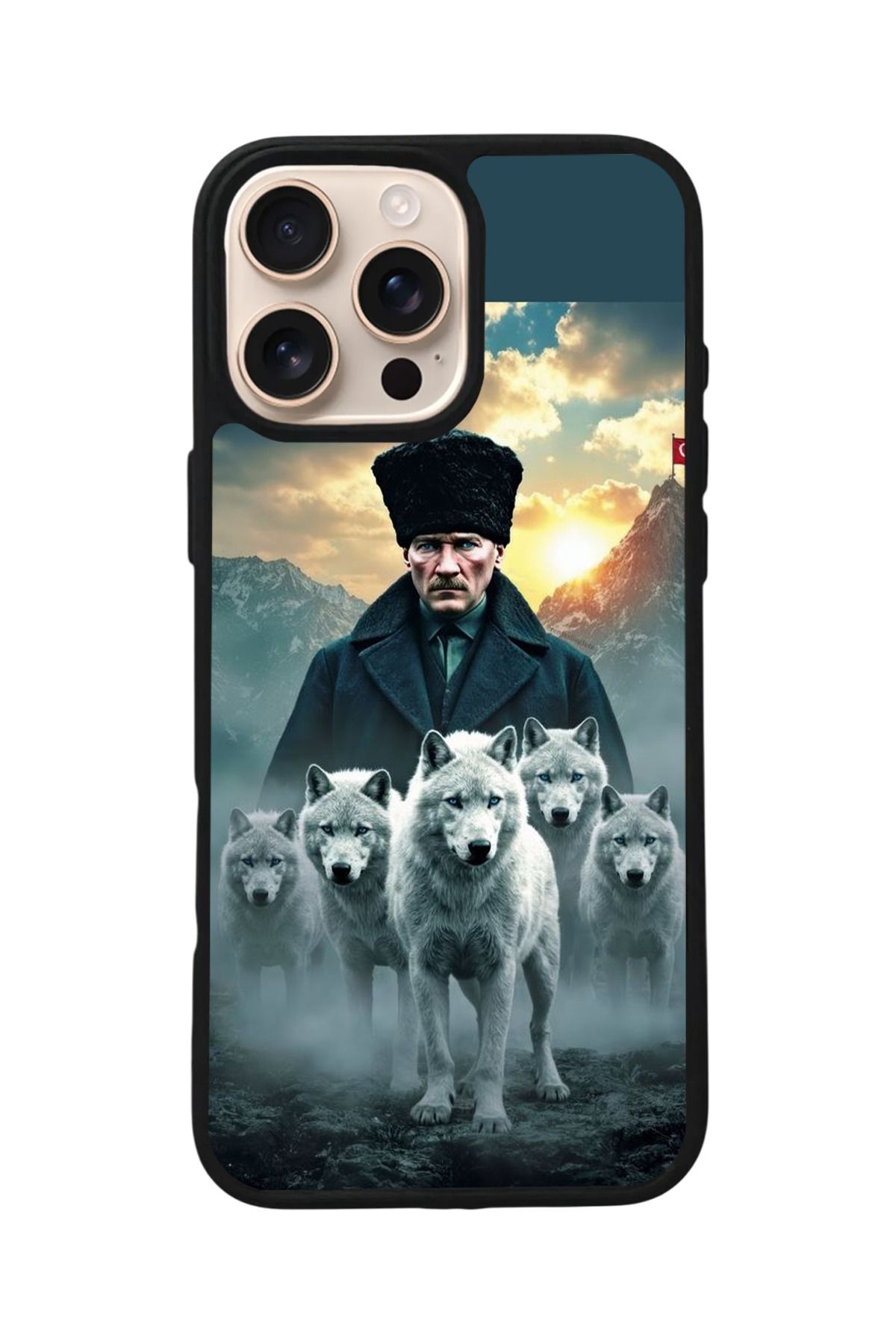Aksel Kılıf Apple iPhone 16 Pro Max Uyumlu Baskılı,Mat Siyah,Yumuşak Silikon,Koruyucu,Şok Emici Kapak,Kılıf