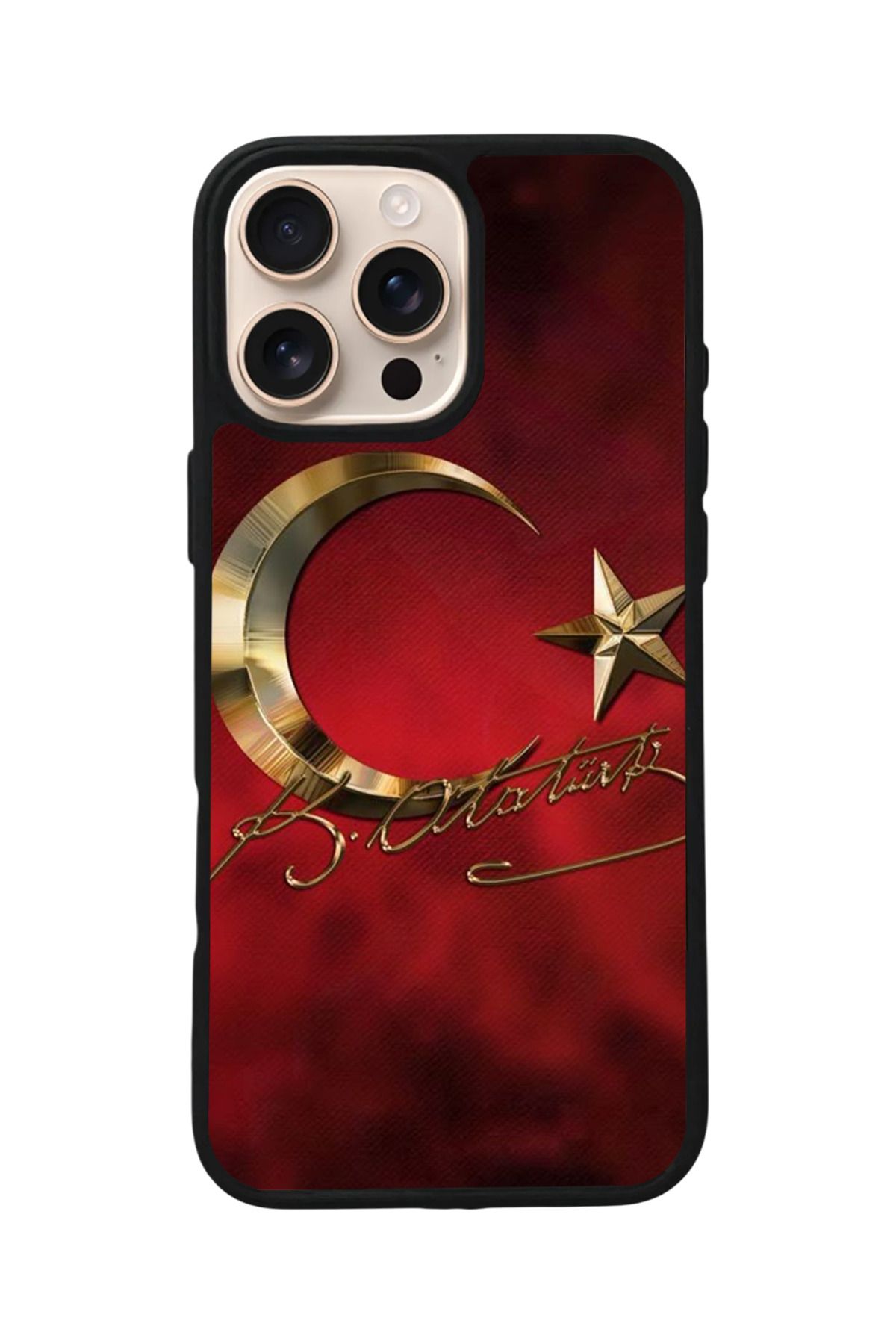 Aksel Kılıf Apple iPhone 16 Pro Uyumlu Baskılı,Mat Siyah,Yumuşak Silikon,Koruyucu,Şok Emici Kapak,Kılıf