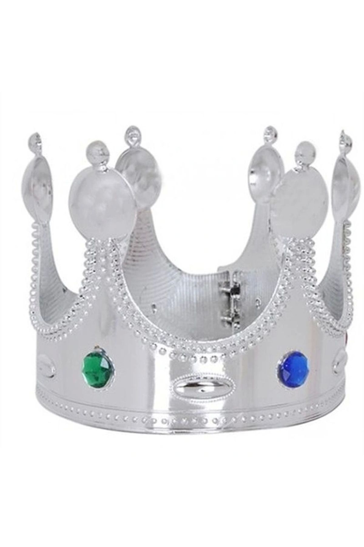 OurStyles Plastik Kral Tacı Gümüş Renk Çocuk Boy 45 cm