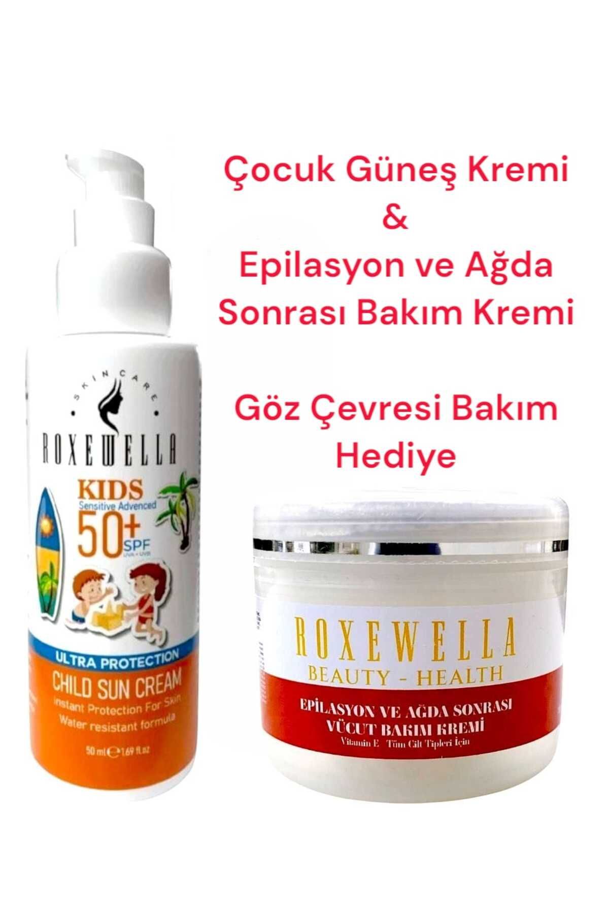 ROXEWELLA Çocuk Güneş Kremi 50ml +50Spf & Epilasyon ve Ağda Sonrası Bakım Kremi
