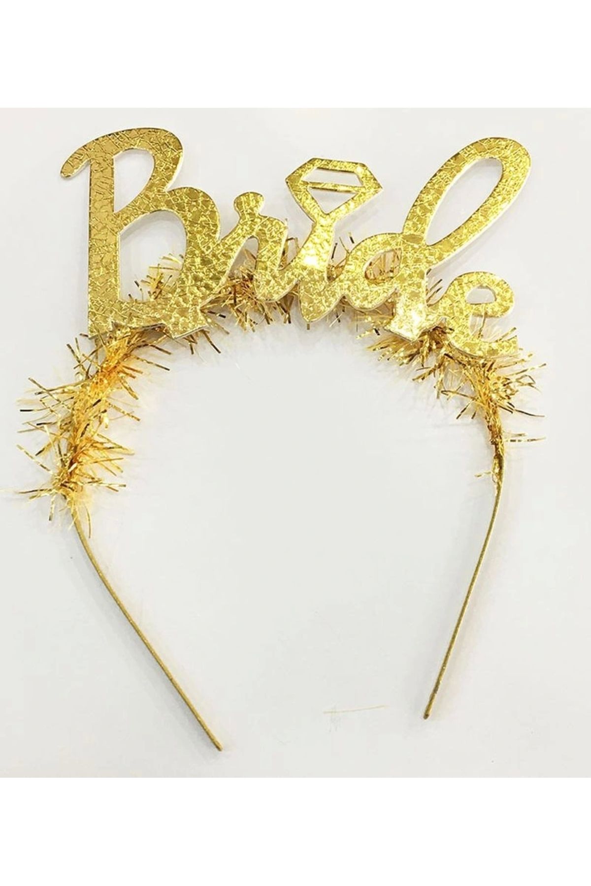 OurStyles Altın Renk Bekarlığa Veda İtalik Yazı Alyanslı Bride Taç