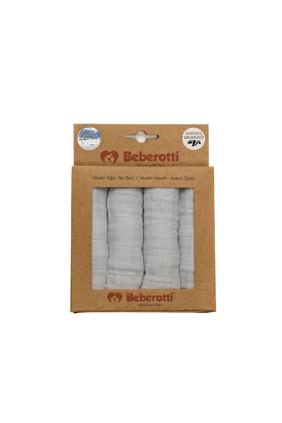 Beberotti Müslin Mendil Seti 25x25cm - Gri
