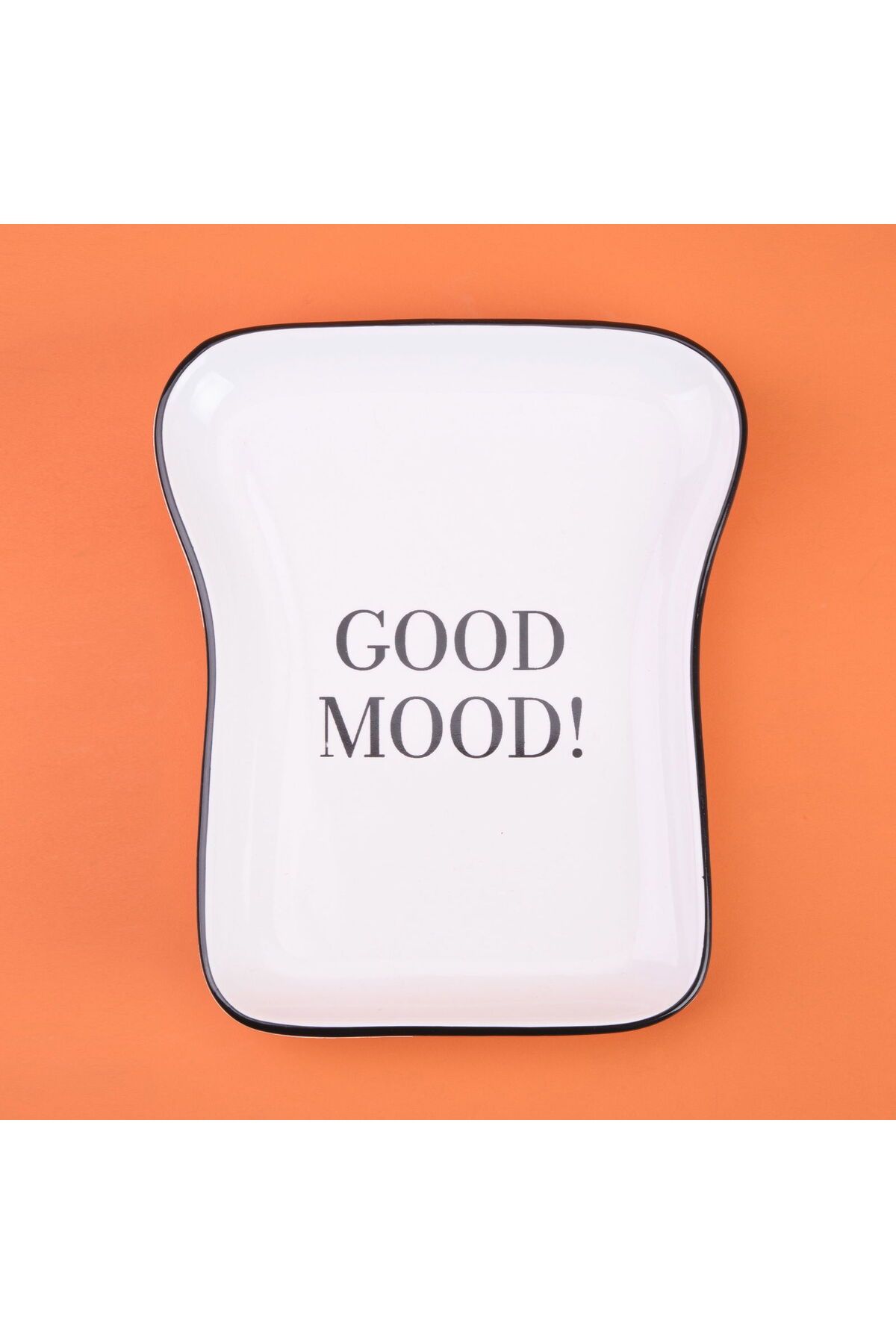 ASPARTAM Kitchen Good Mood Desenli Servis Tabağı - Siyah / Beyaz - 19 cm