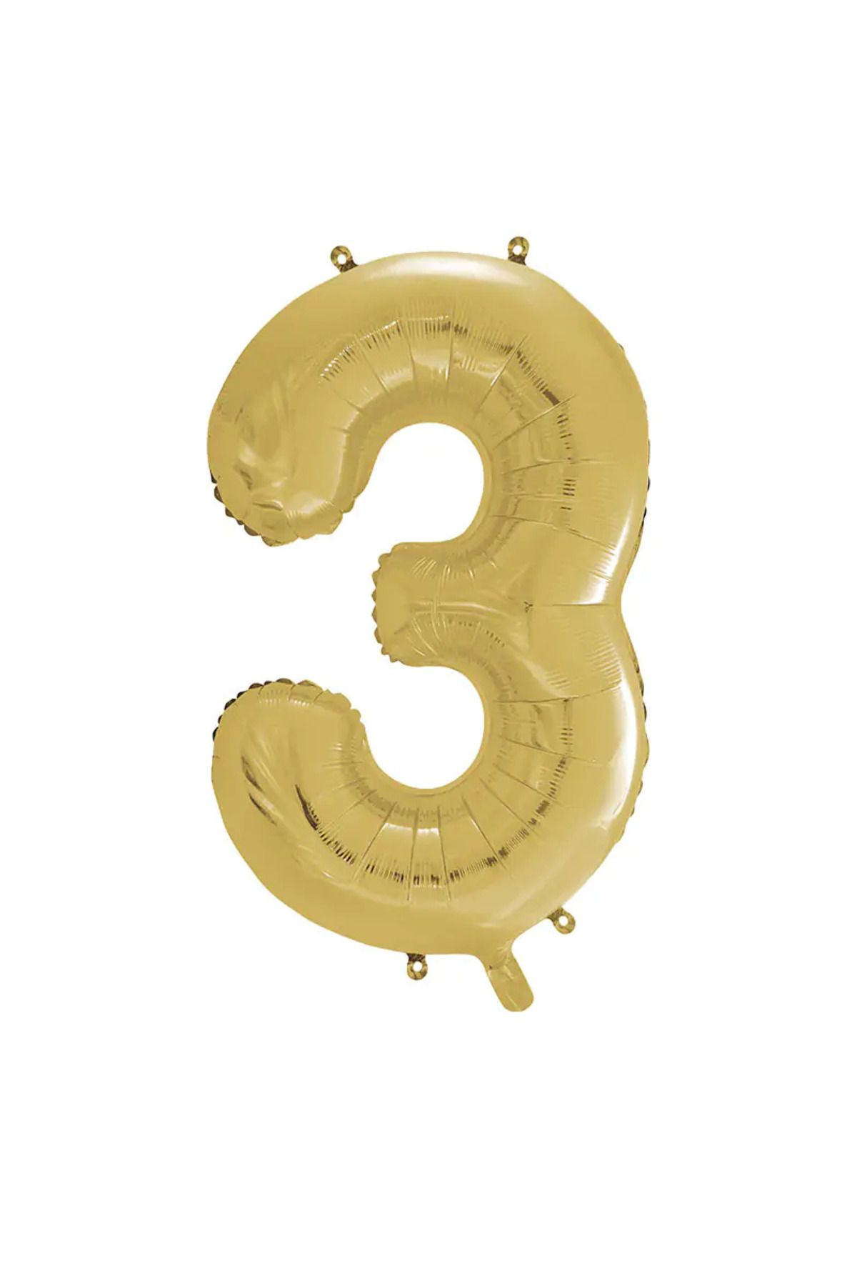 tedaks 1 Adet 34 İnç 85 Cm Gold Folyo Balon Helyum Balon 3 Yaş Balonu 3 Rakam Balon