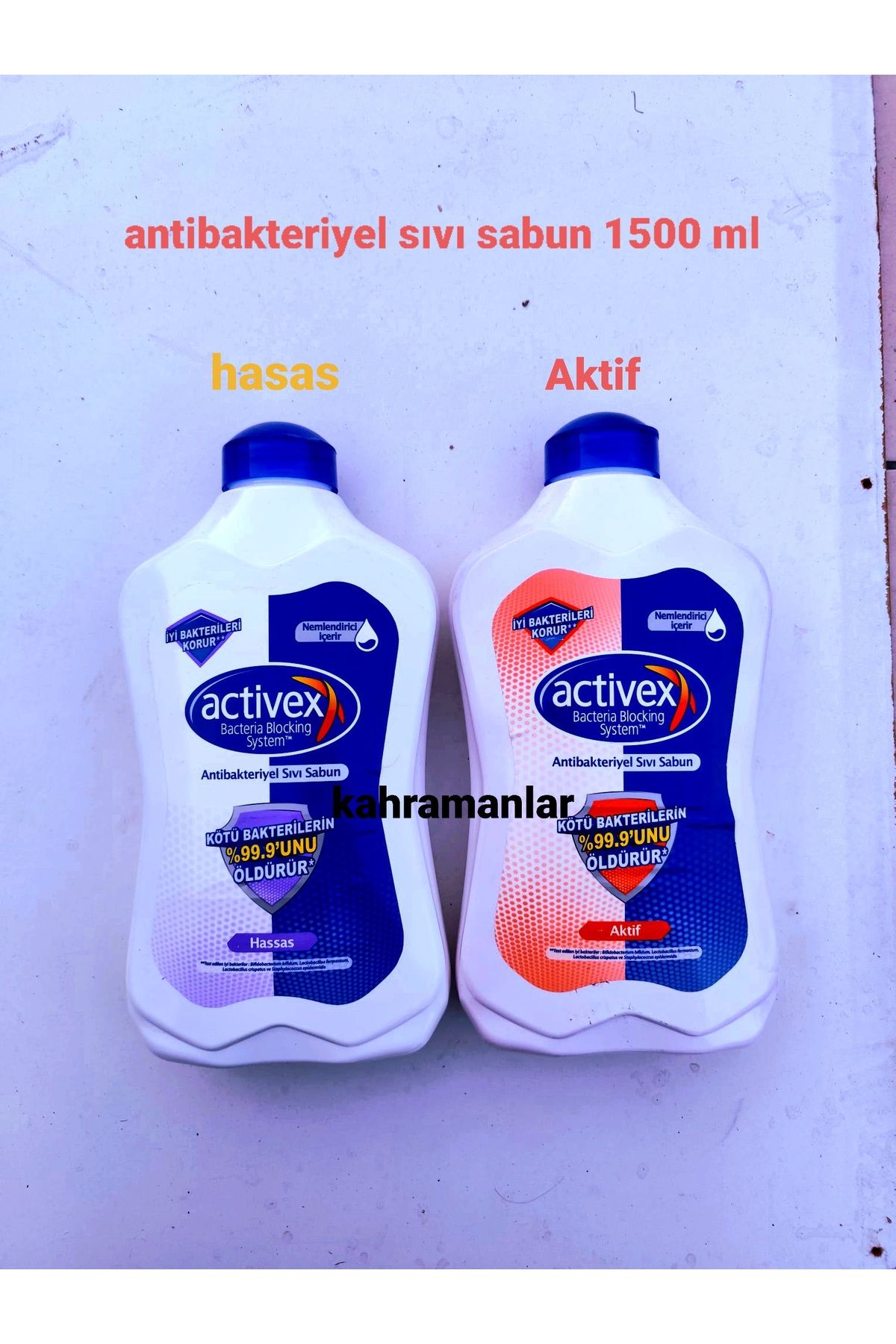 YEŞİLLİ STORE sıvı sabun hasas va aktif 2 adet resimdeki gibi gönderilicek