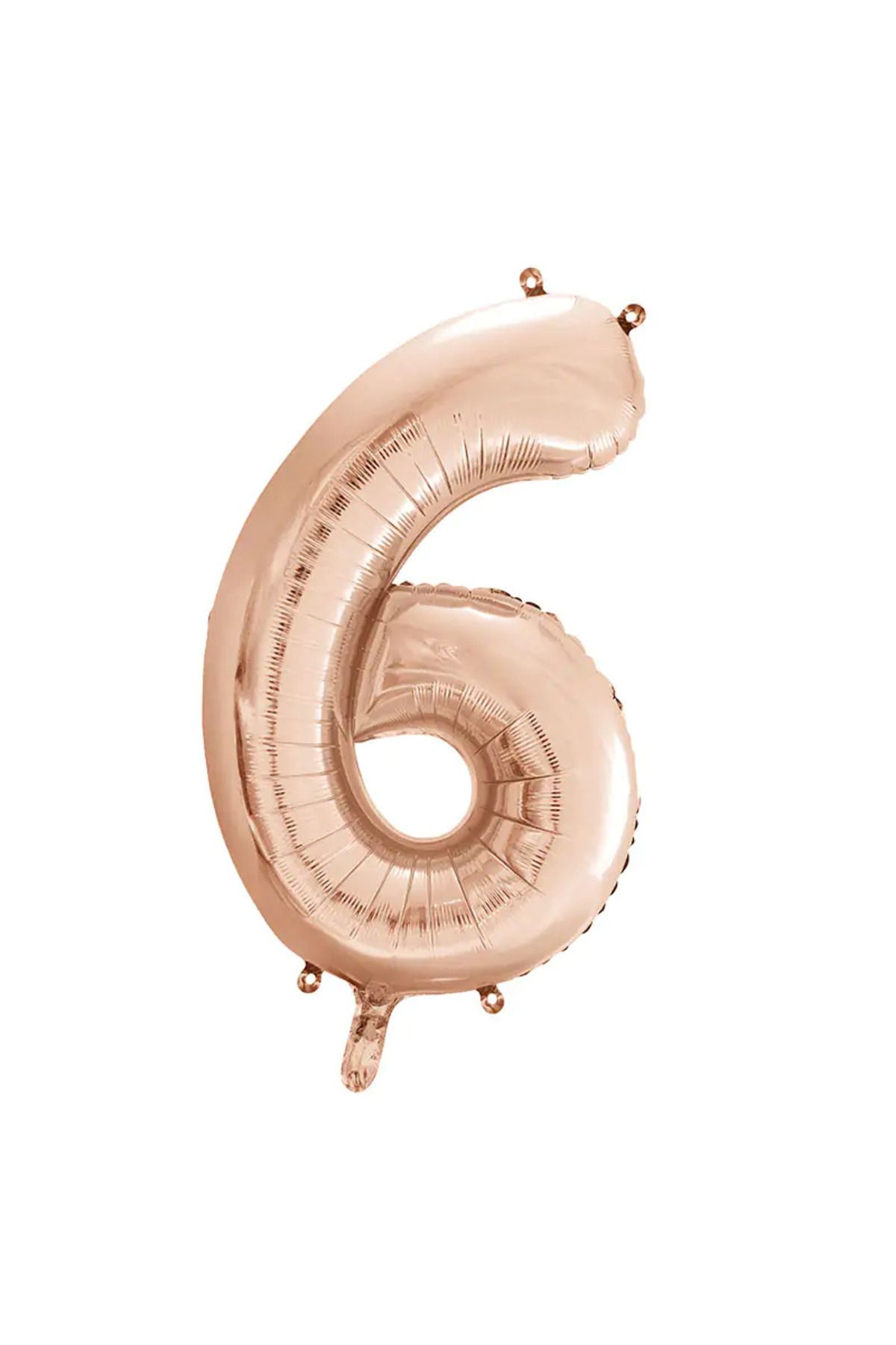 tedaks 1 Adet 34 İnç 85 Cm Rose Gold Folyo Balon Helyum Balon 6 Yaş Balonu 6 Rakam Balon