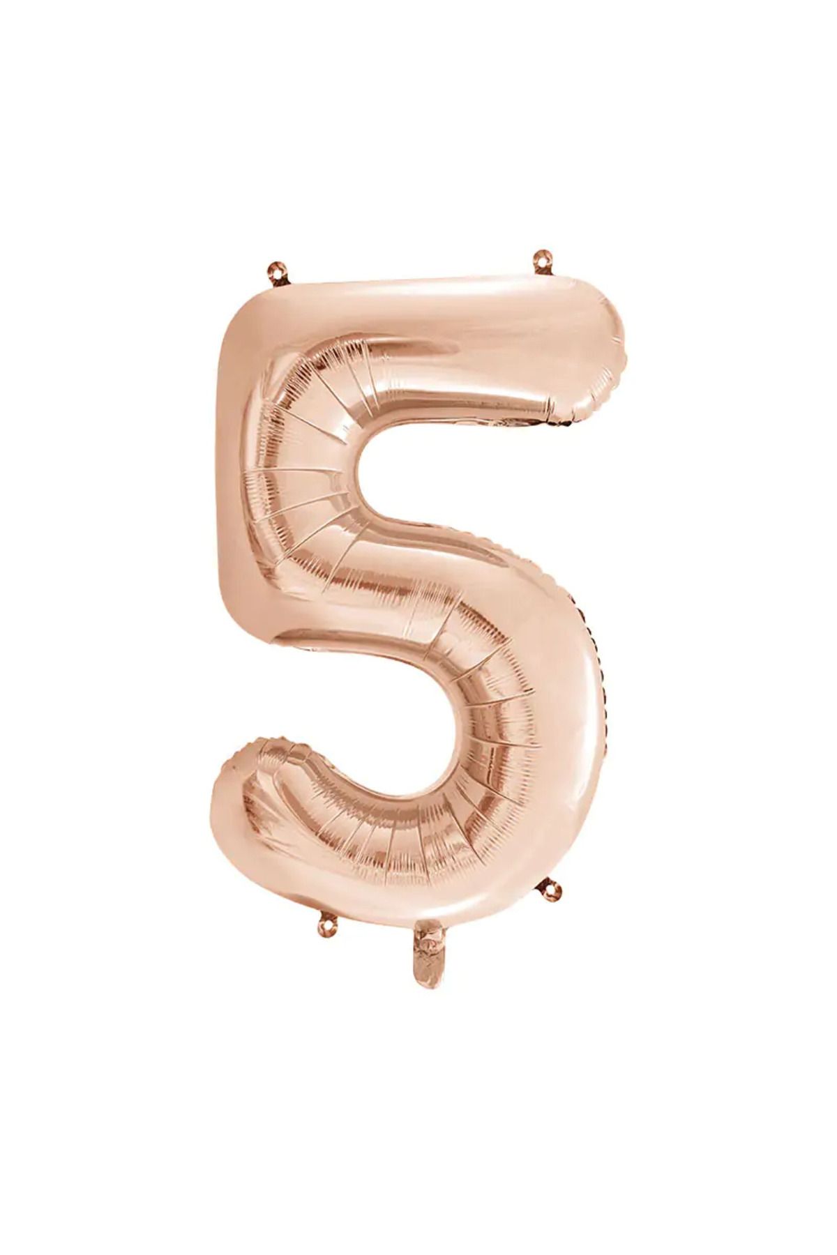 tedaks 1 Adet 34 İnç 85 Cm Rose Gold Folyo Balon Helyum Balon 5 Yaş Balonu 5 Rakam Balon