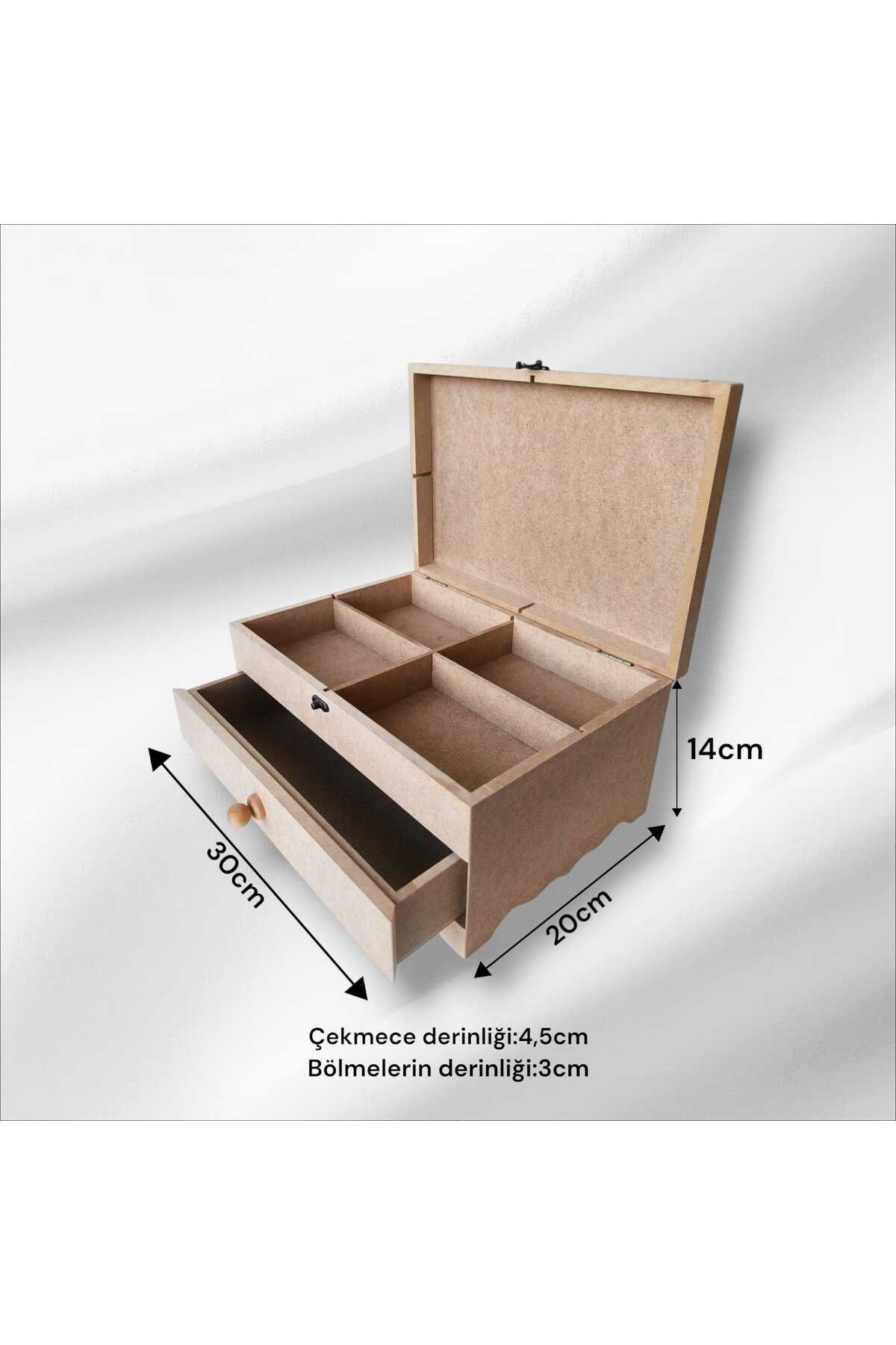 SEKAY AHŞAP Ahşap-boyanabilir-klipsli-çok amaçlı organizer kutu