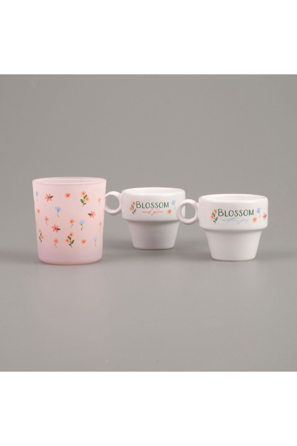 ASPARTAM Sun Flower Stackable Kupa ve Mum Seti - Renkli - 180 ml