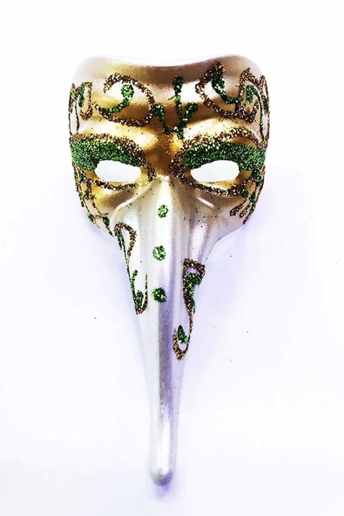 OurStyles Yeşil Renk İşlemeli Seramik Malzemeden İmal Venedik Uzun Maske Magnet