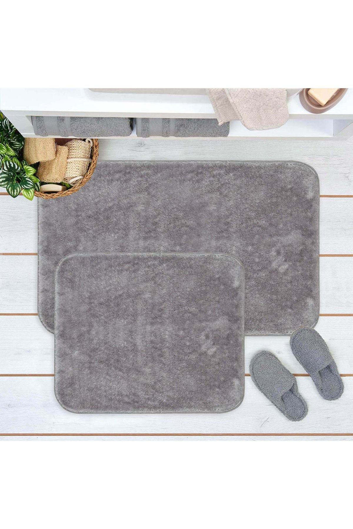 MATMEL Post 2'li Klozet Takımı - Açık Gri - 60x90 cm + 50x60 cm