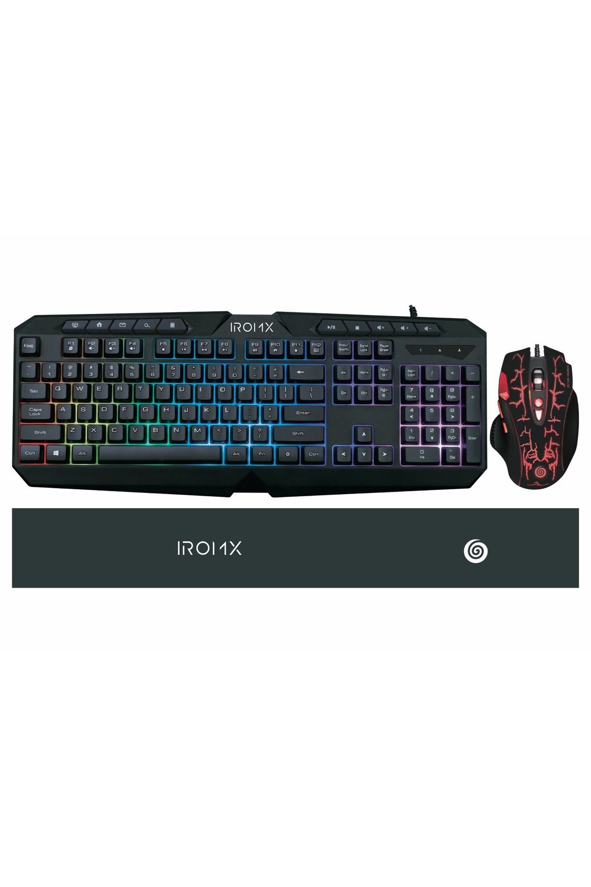 IROMX GMK44CC TR USB KABLOLU MULTİMEDYA SİYAH RGB GAMİNG Q KLAVYE+MOUSE