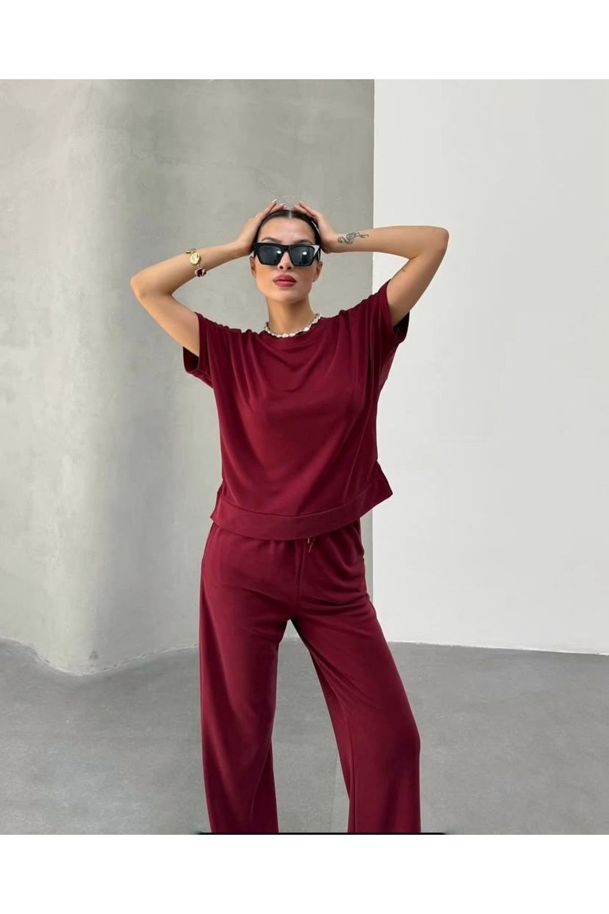 Neba Boutique Kadın Modal Penye Esnek Yüksek Bel Eşofman Takımı