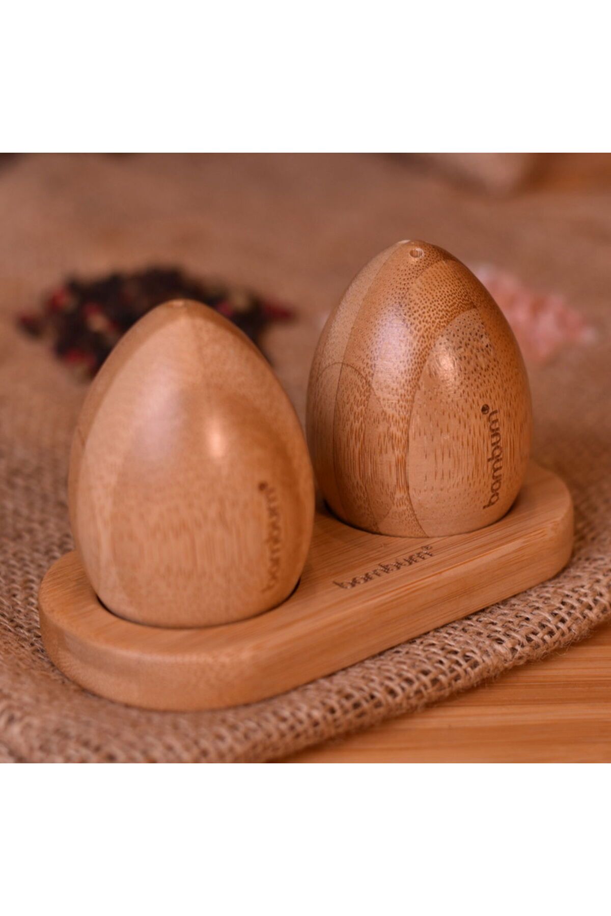 MATMEL Yumurta Tuzluk Biberlik - Kahverengi - 11,8x6x6,6 cm