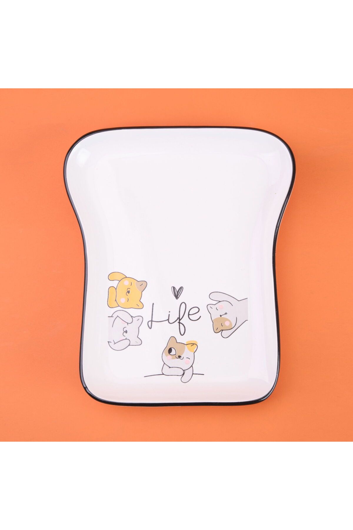 ASPARTAM Kitchen Cat Life Desenli Servis Tabağı - Renkli - 19 cm