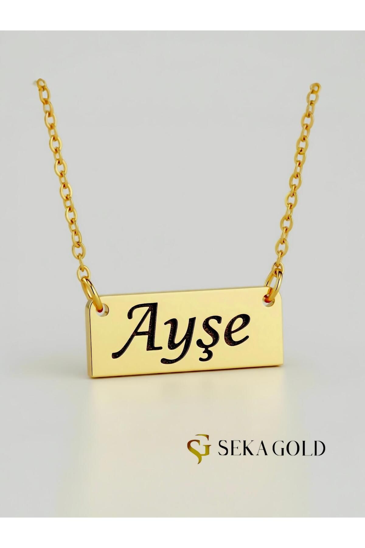 Seka gold Plaka İsim Kolye