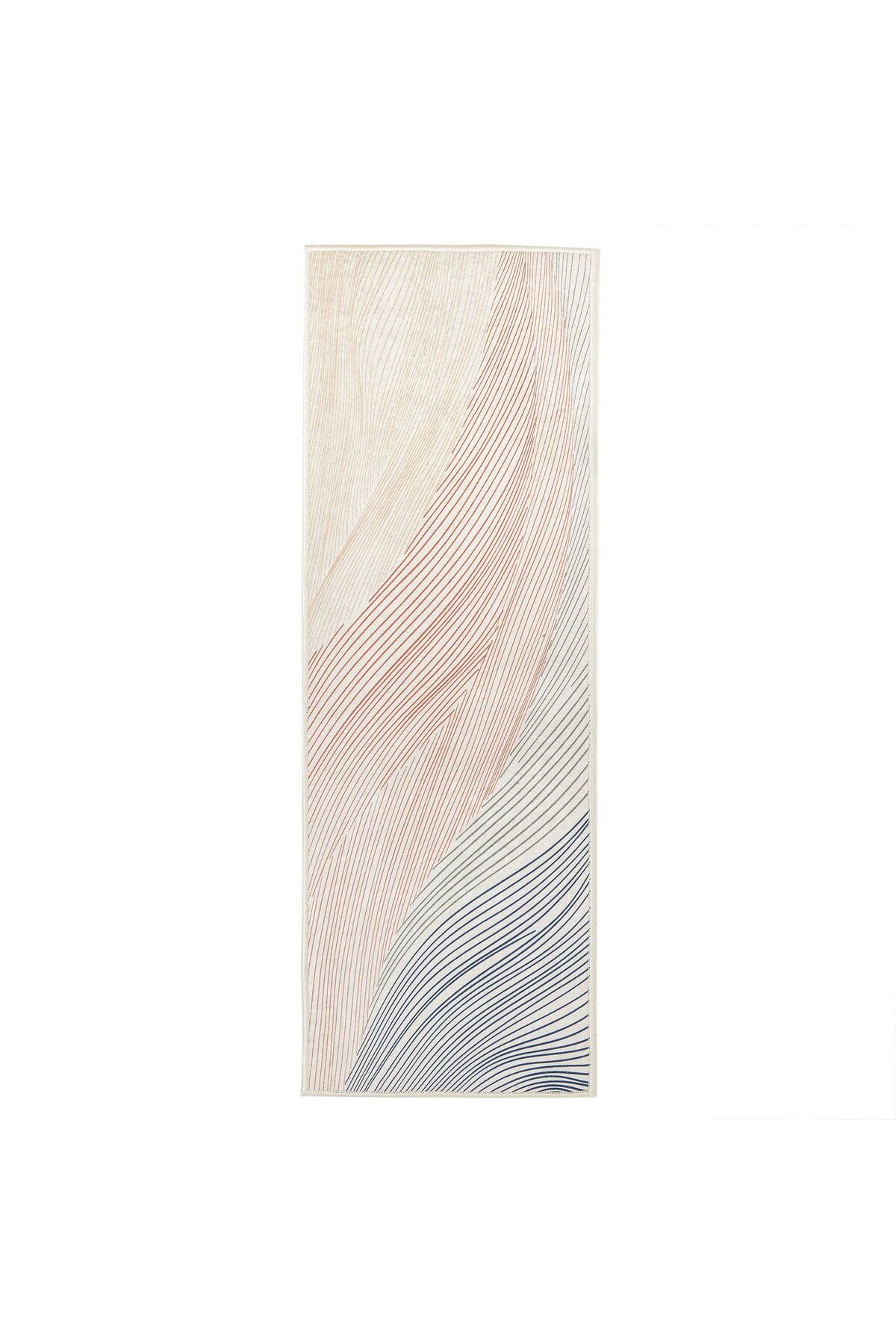 ASPARTAM Soft Çizgili Mutfak Halısı - Renkli - 50x150 cm
