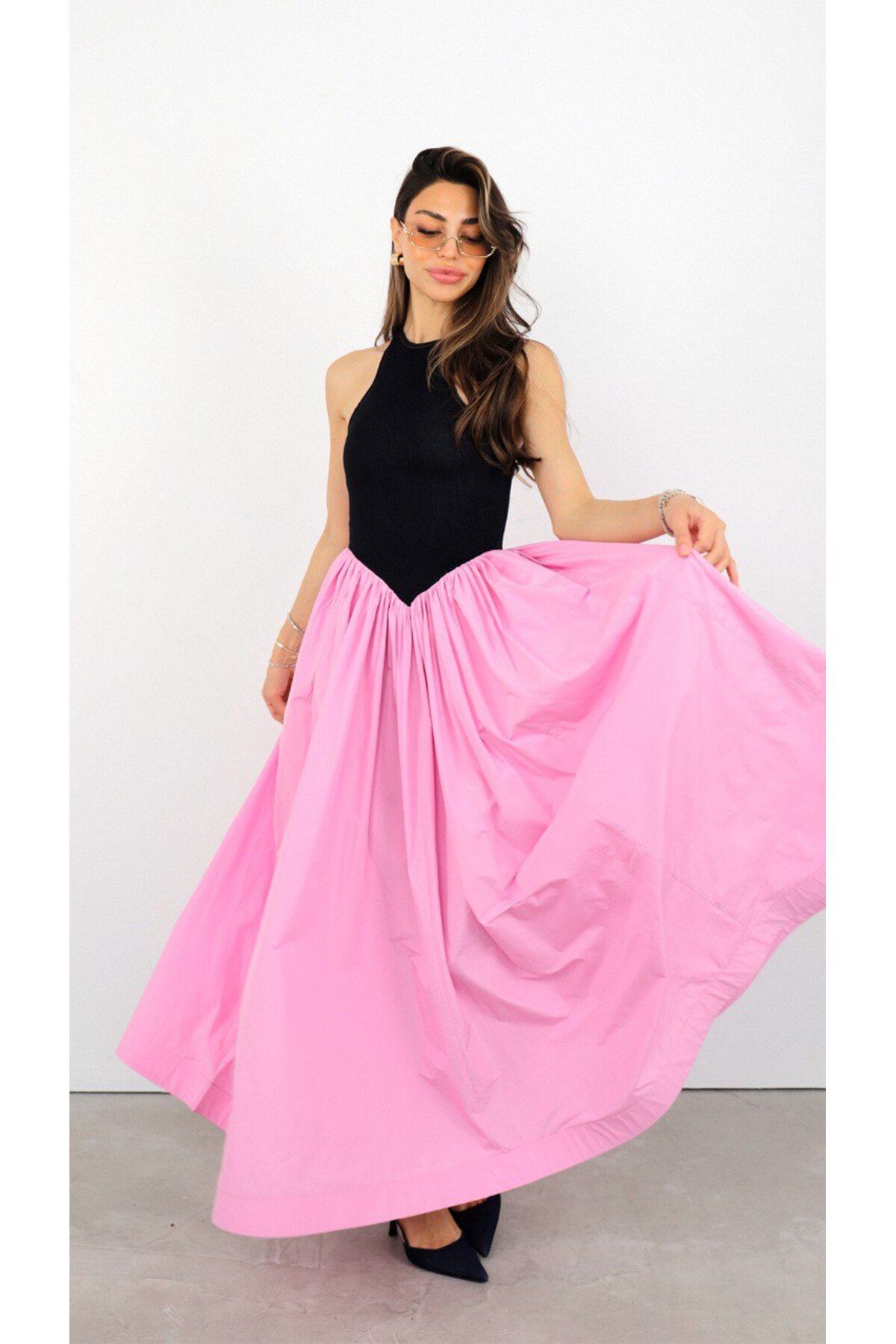 MODA ELBİSE HALTER YAKA