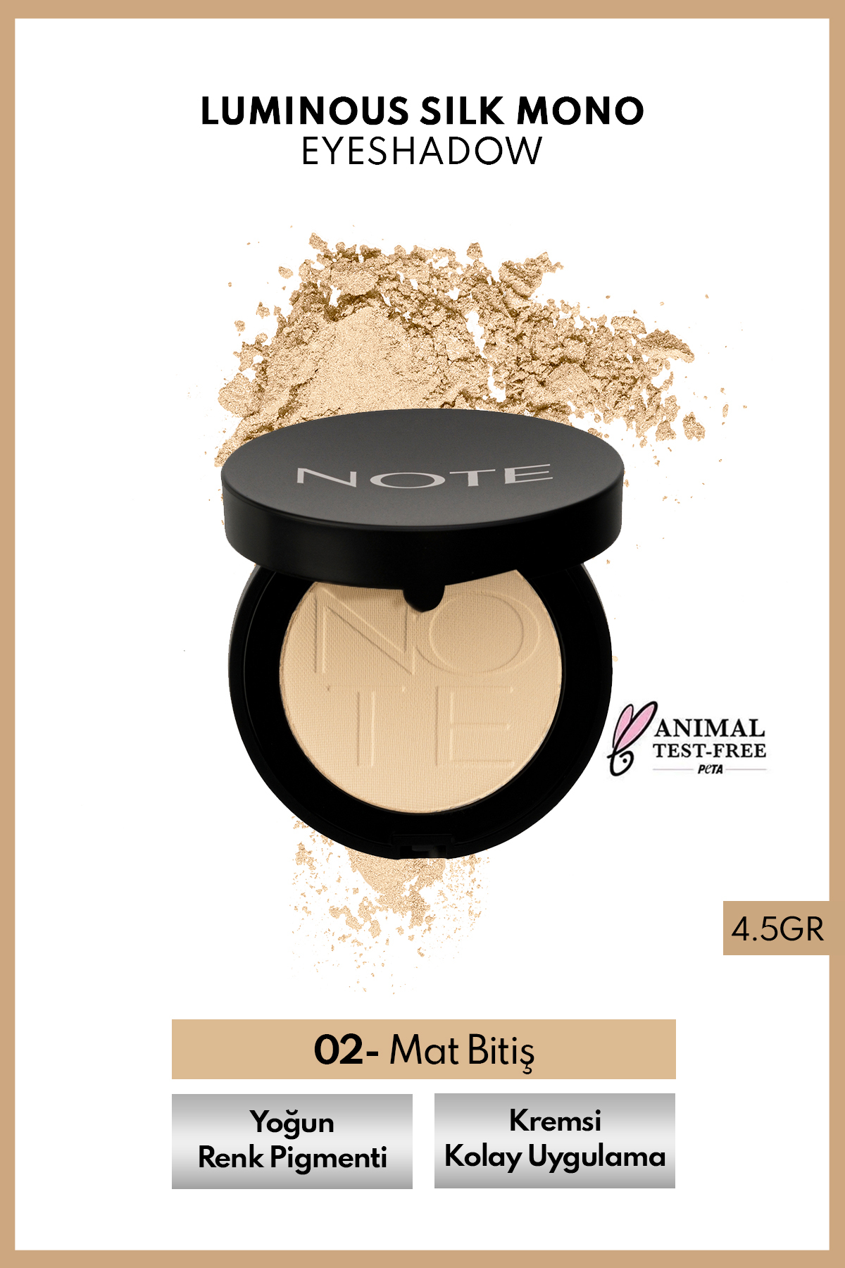 NOTE Luminous Silk Eyeshadow Tekli Göz Farı – 02 Krem