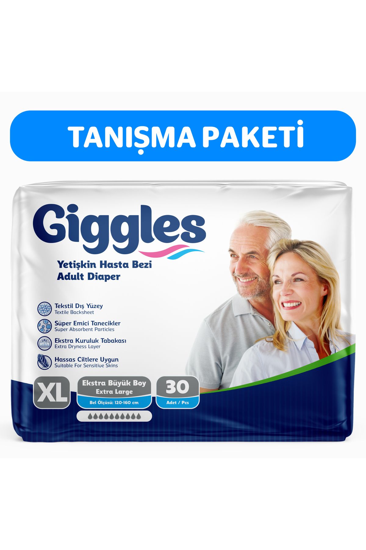 giggles GİGGLES XL BELBANTLI HASTA BEZİ