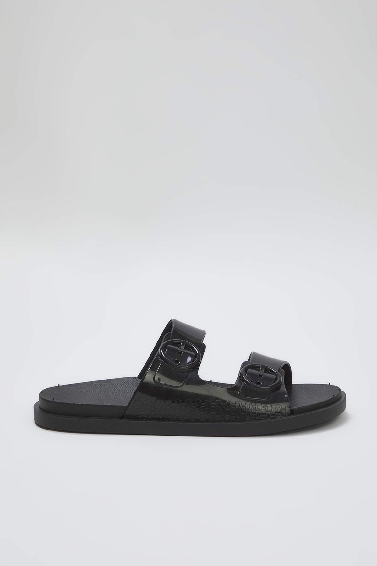 TRENDYOL SHOES-Schwarze Damen-Hausschuhe mit doppelter Schnalle und detailliertem Detail TAKSS25TE00060 3