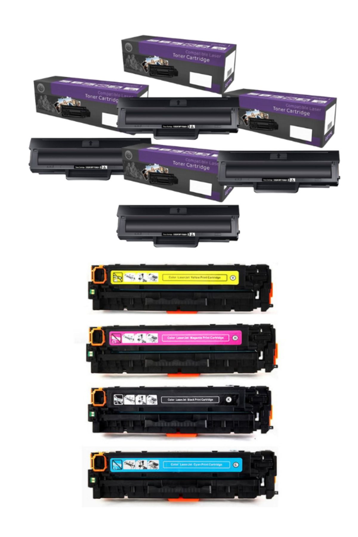 HP CRG054 / 203A / CF540A/541A/542A/543A Muadil Toner Seti MFP M281fdw MFP M280nw M254dnw
