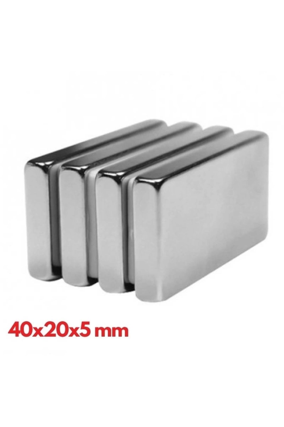 OurStyles 10 Adet 40x20x5 Mm Neodyum Mıknatıs , Köşeli N35 Nikel Kaplamalı Kaliteli Ve Dayanıklı Ürün