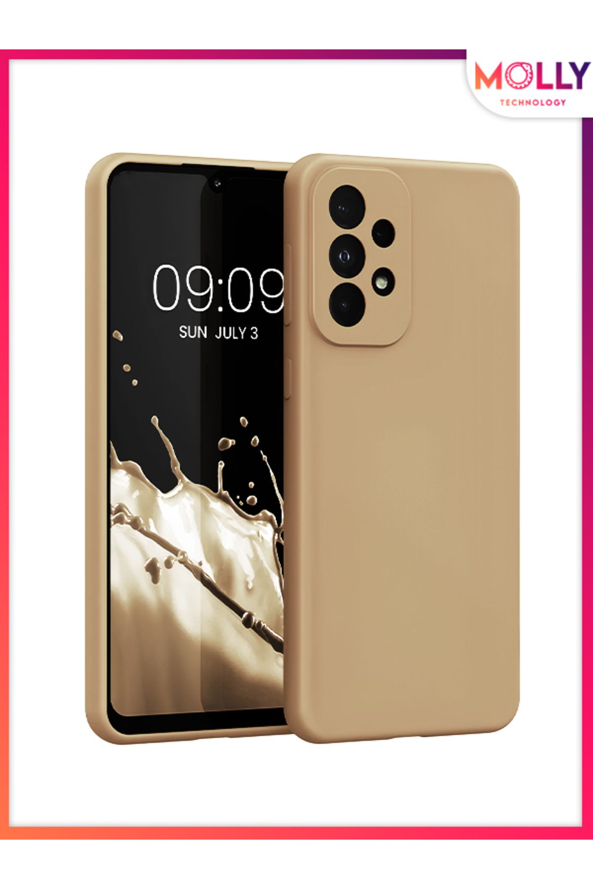 Molly Samsung Galaxy A33 İçin Gold Guardian Mat Silikon Kılıf