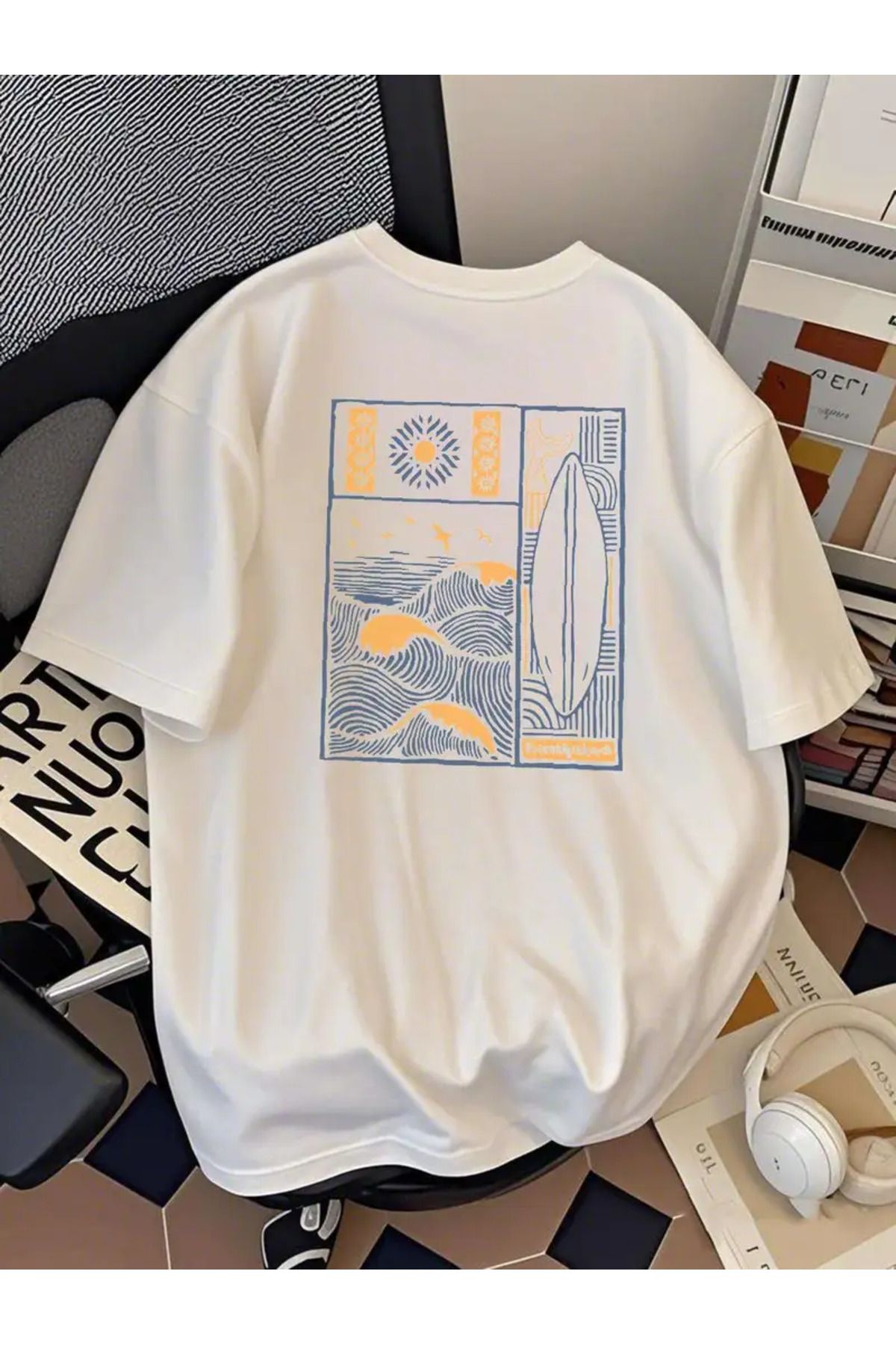 AEMİ Unisex Oversize Bisiklet Yaka T-shirt