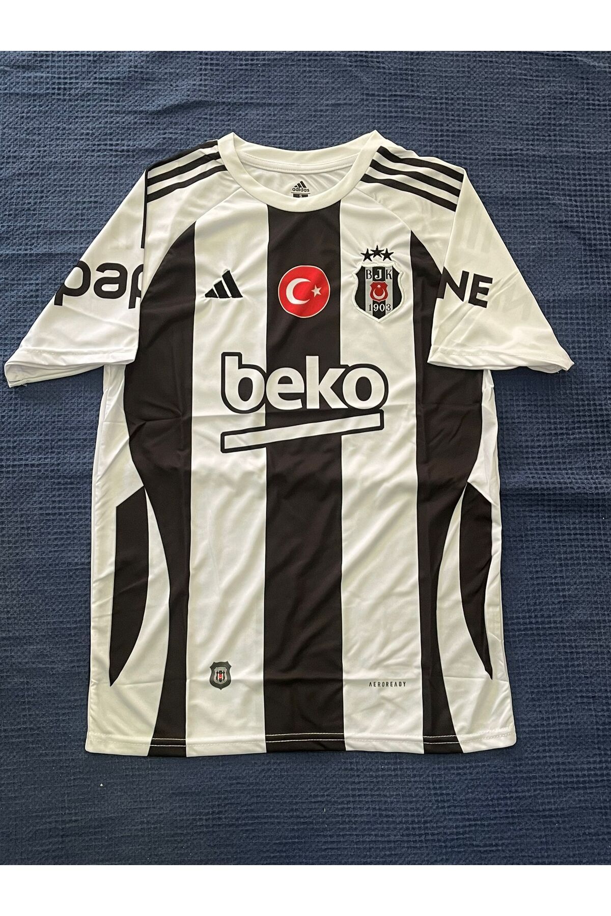 JANJON STAR 2024/2025 Yeni Sezon Arkası Boş B.e.ş.i.k.t.a.ş_\ Siyah Beyaz Renk Kısa Kol Forma
