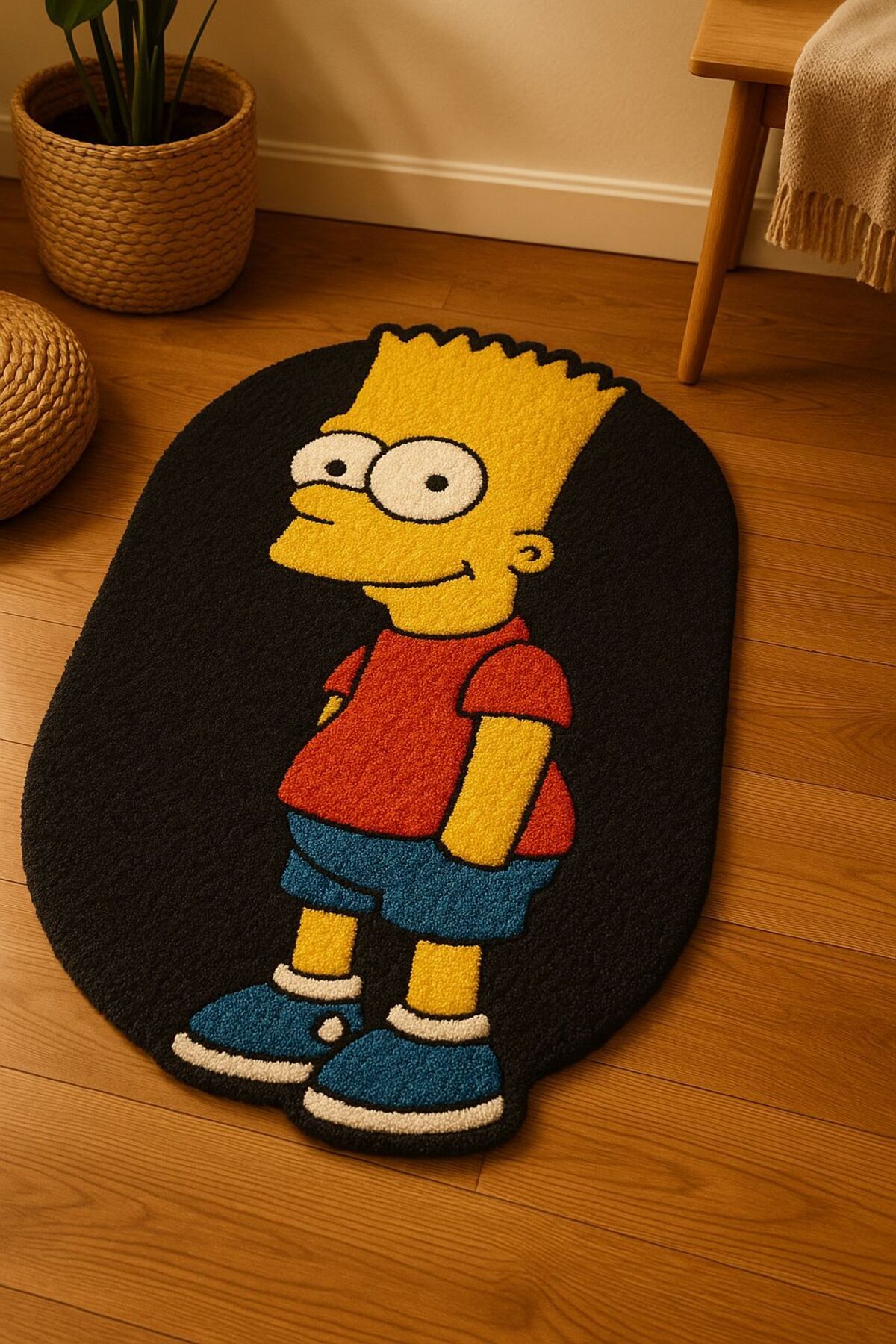 Afro Dekorasyon Bard Simpsons Bohem Halı , Tufting Halı , Hediyelik Dekor Halı , Retro Halı , Özel Tasarım Halı