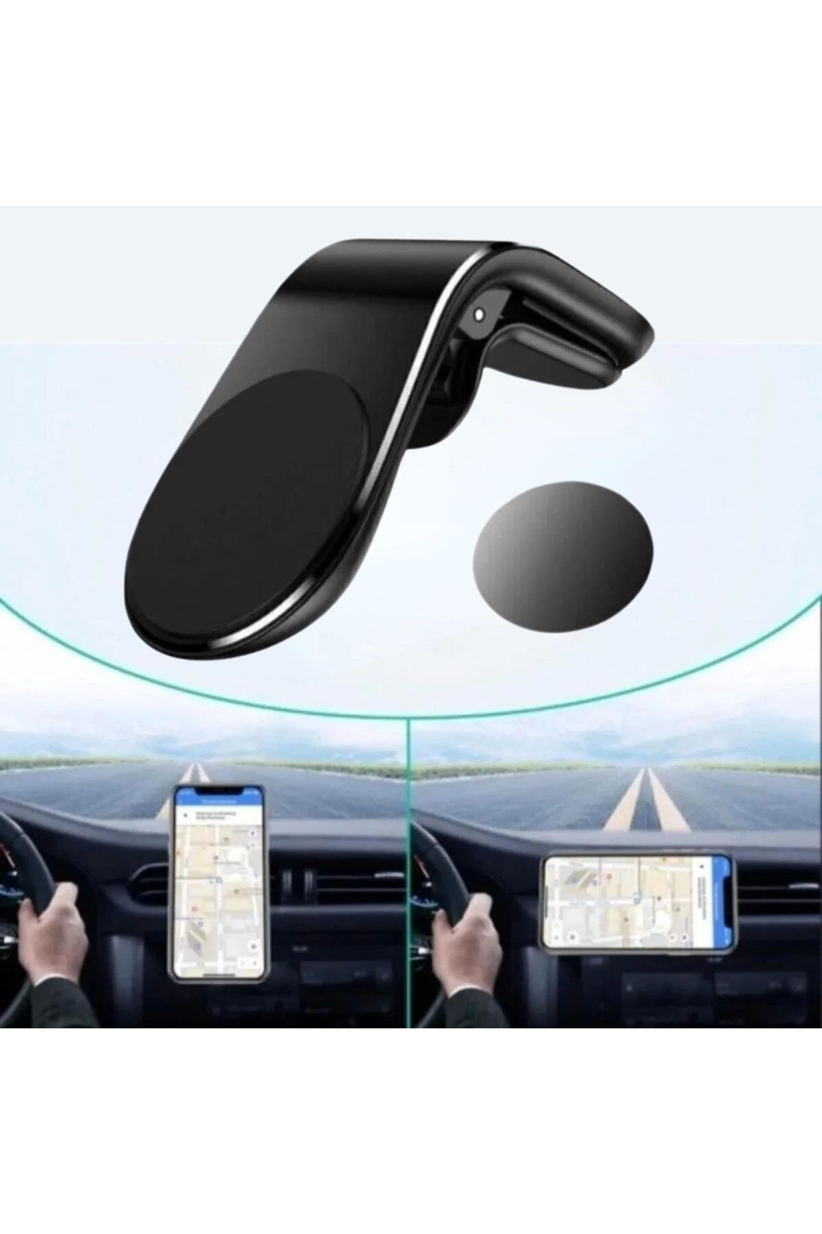 OurStyles ® Havalanndırma Izgarasına Takılabilen Mandallı Mıknatıslı Oto Araç Içi Manyetik Telefon Tutucu