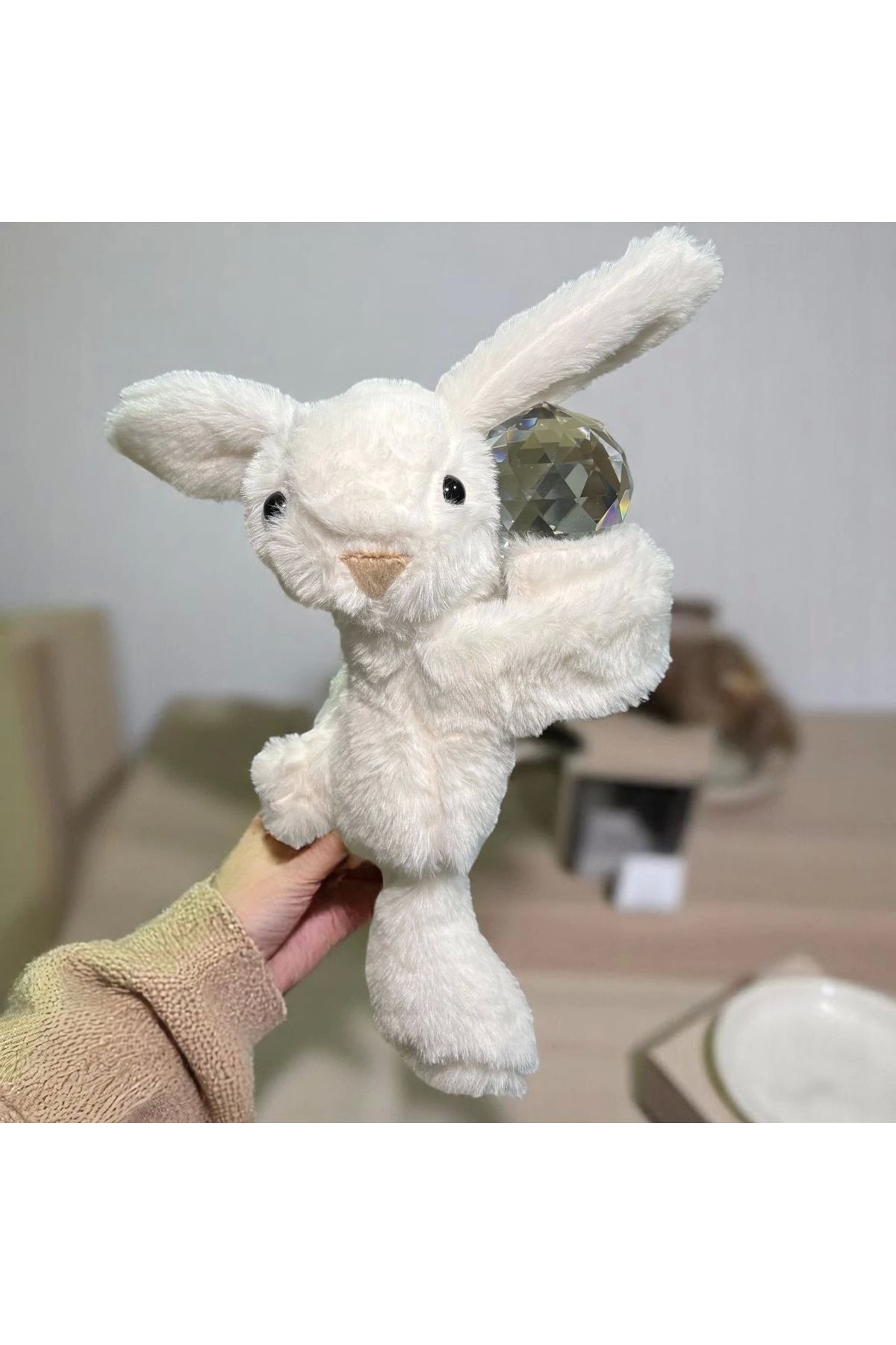 Wionland Beyaz Kucaklayan Tavşan Peluş Oyuncak