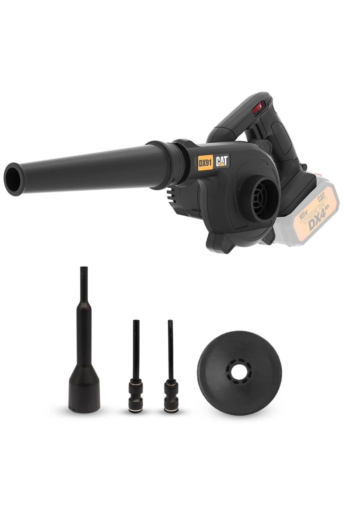 ShopNova CAT DX91B 18Volt Profesyonel Devir Ayarlı Üfleyici + 5 Parça Aksesuar (Akü Dahil Değildir)
