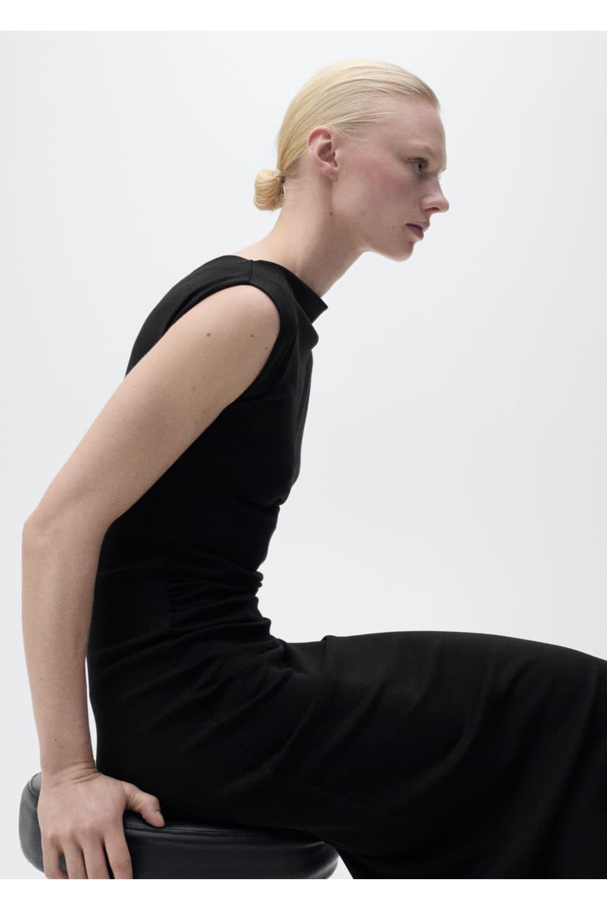 Drape midi elbise