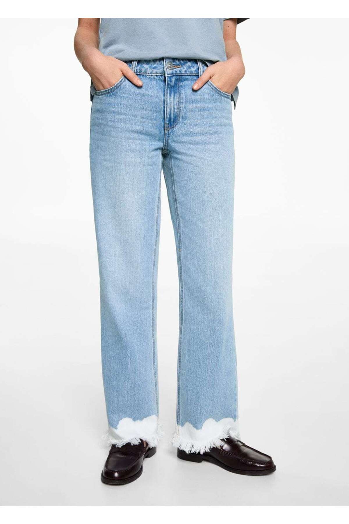 Batik Desenli Düz Kesim Jean